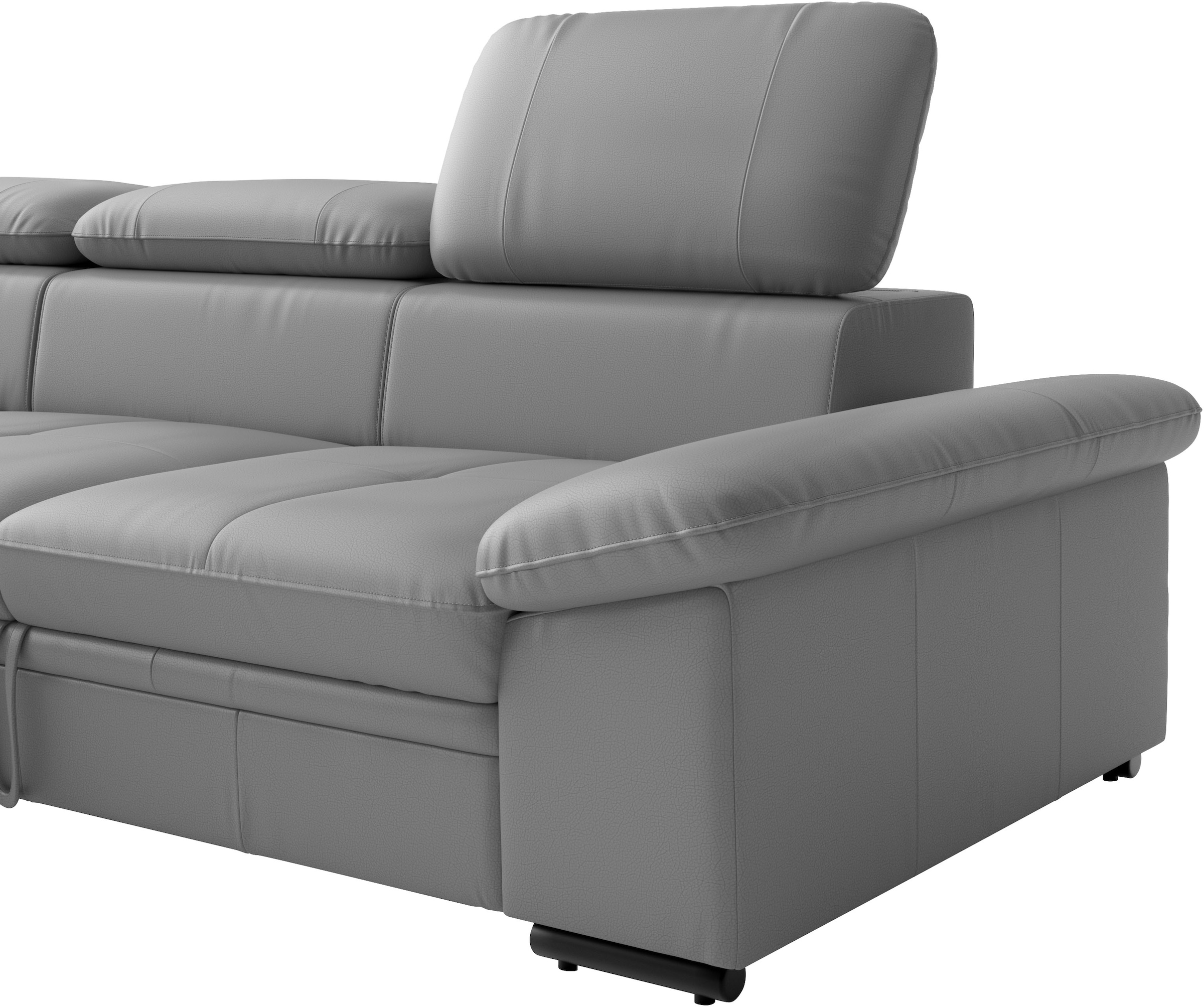sit&more Ecksofa »Viola, L-Form, Leder, B: 249 cm« optional mit Schlaffunktion