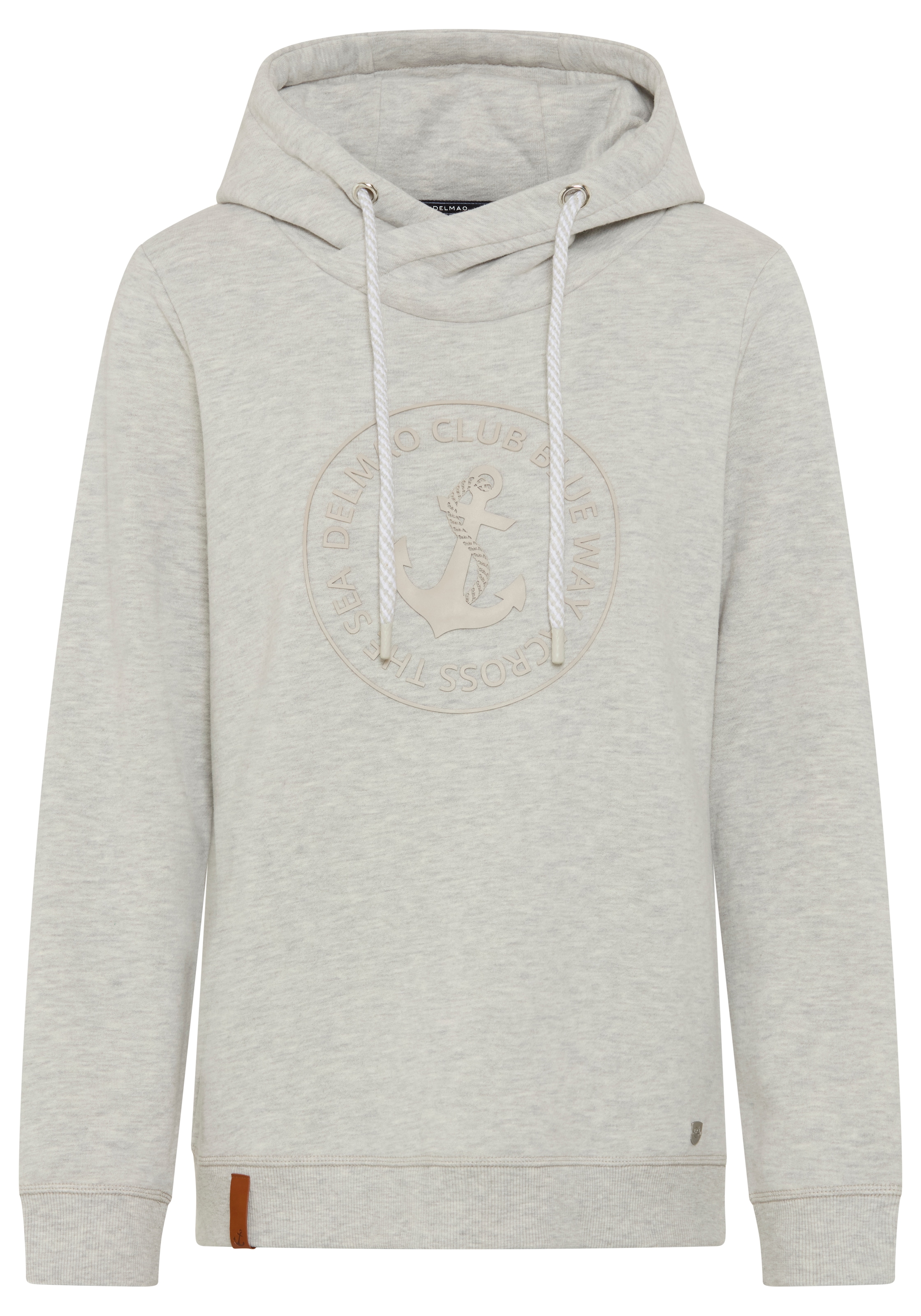 DELMAO Kapuzensweatshirt , Weiche Baumwollmischung mit Print, Kordel und maritimen Details
