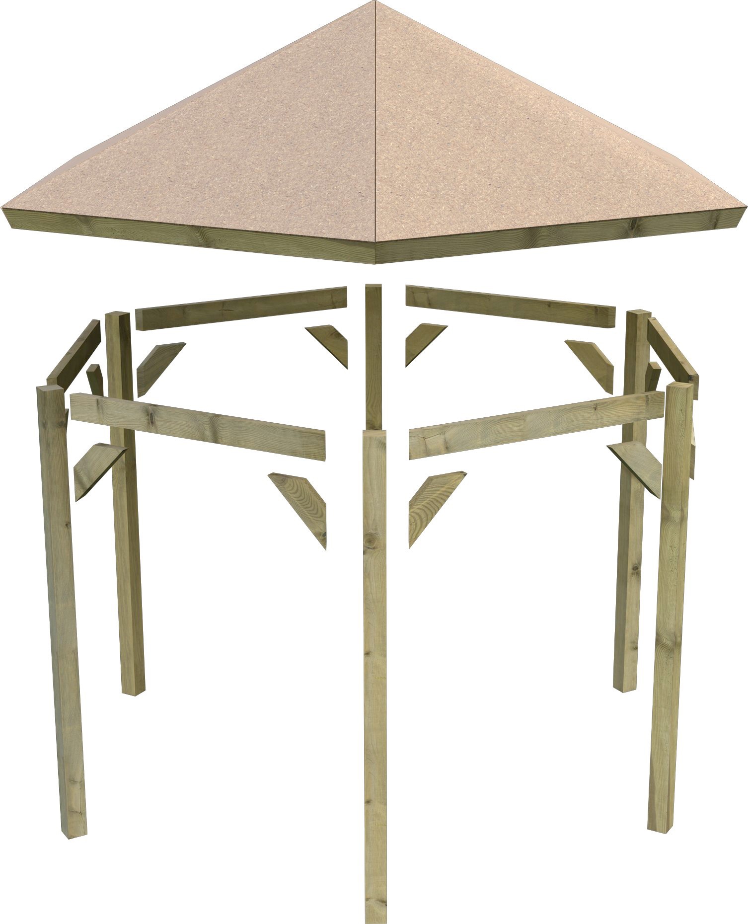 Karibu Pavillon »Lissabon«, (Set), BxT: 299x260 cm, inkl. Dachschindeln und Pfostenanker