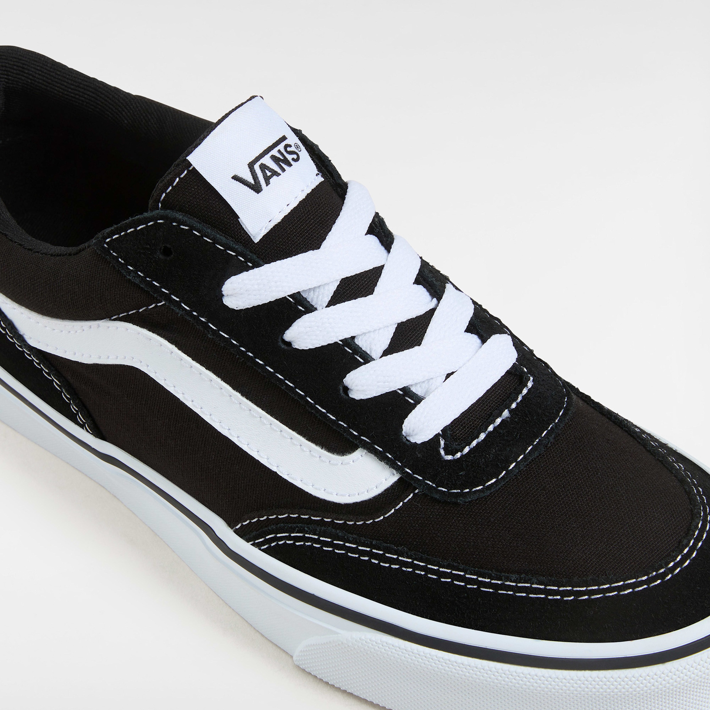 Sneaker VANS "Brooklyn LS", Damen, Gr. 38,5, bzw, suede, canvas schwarz, weiß, Leder, Schuhe Sneaker 3