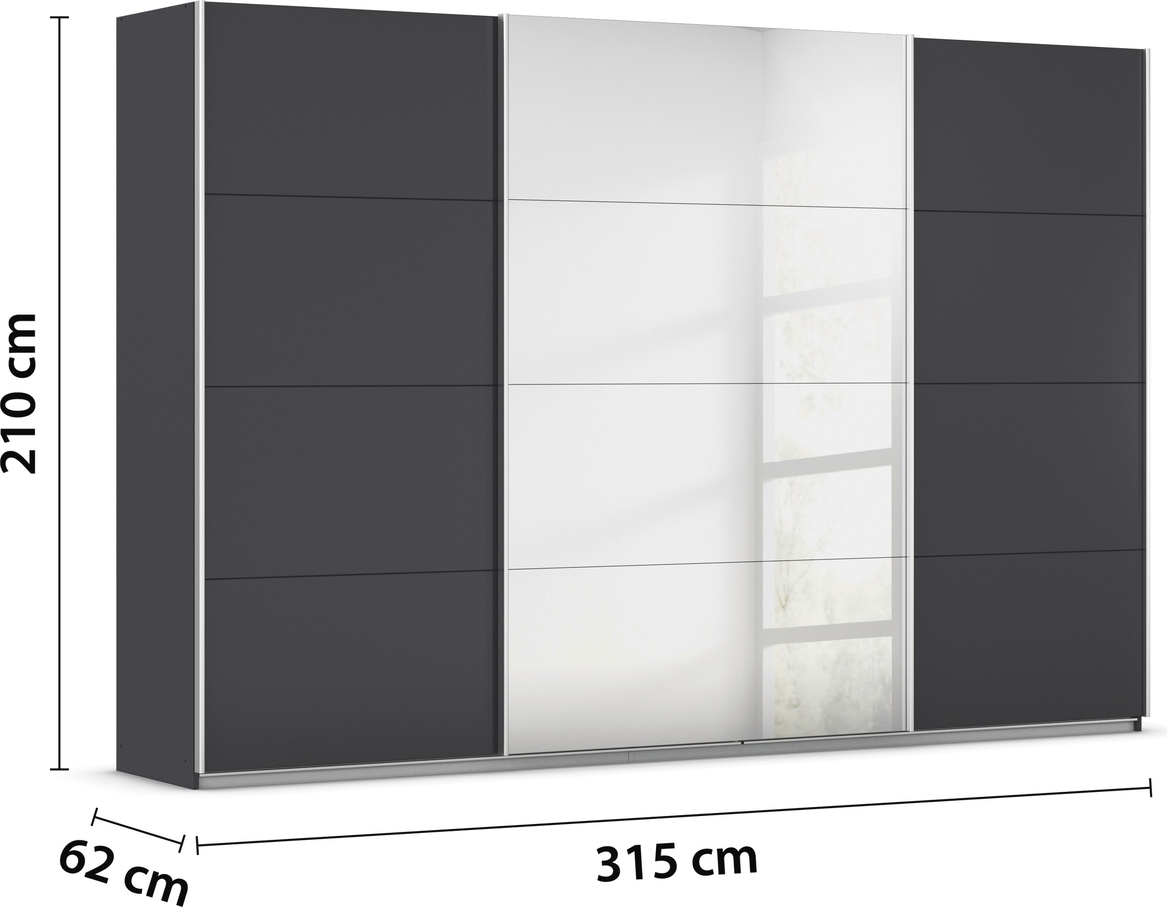 rauch Schwebetürenschrank »Kleiderschrank Schrank Garderobe AGORDO mit Dekor- oder Hochglanzfront«, durchdachte Innenausstattung, in 4 Breiten und 2 Höhen MADE IN GERMANY