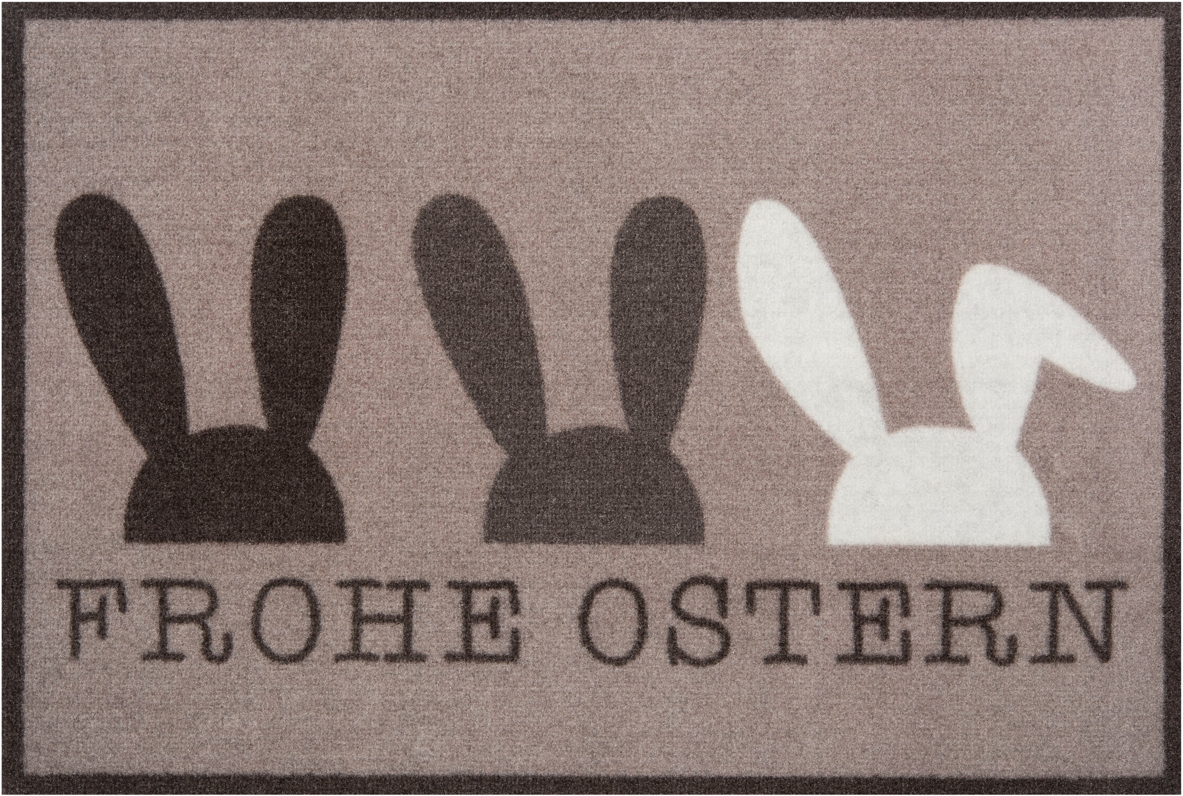 BAUR | Home Fußmatte Festlich, Robust, Ostern«, Spruch, »Frohe Rutschfest Pflegeleicht, waschbar, mit HANSE rechteckig,