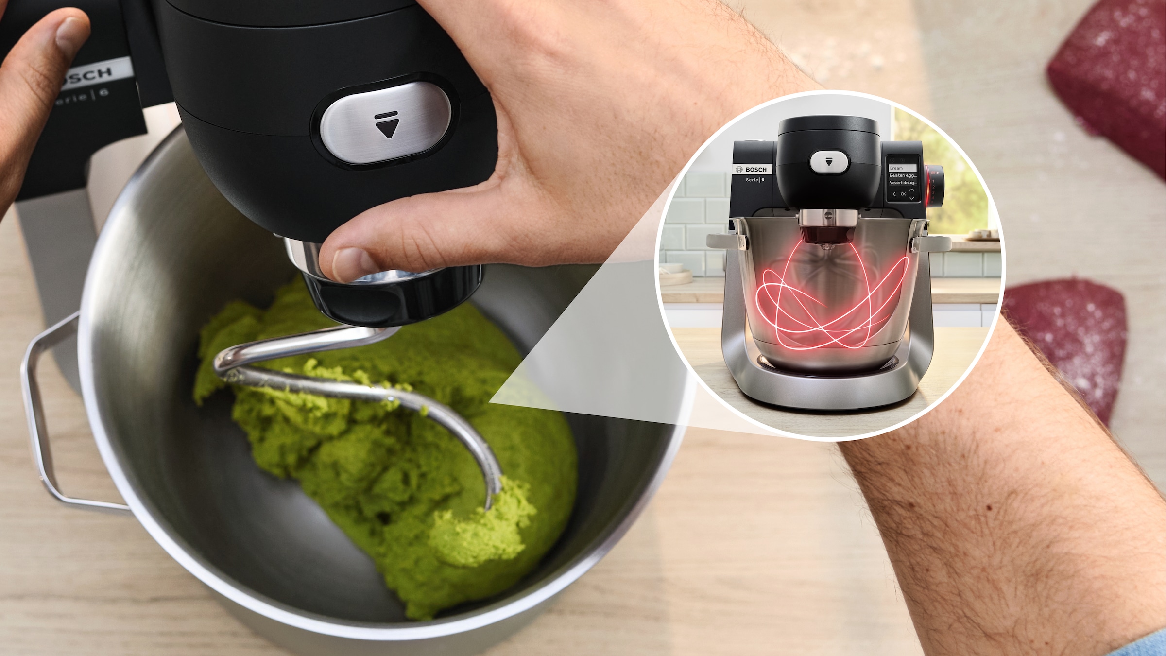 BOSCH Küchenmaschine »Serie 6 MUMS6ZS18, 2 Schüsseln (Edelst/Kunstst), integr Waage, schwarz«, Automatikprogramme, Deckel, Knethaken/Rühr-/Silikonbesen spülm.fest