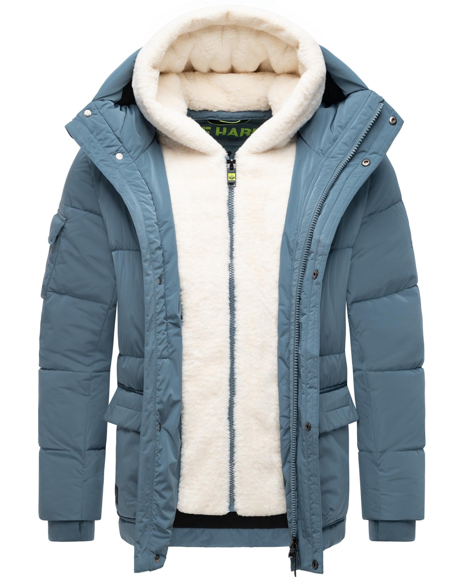 Stone Harbour Winterjacke »Lauroo XX«, mit Kapuze, urbane Herren Steppjacke mit kuscheligem Teddyfleece