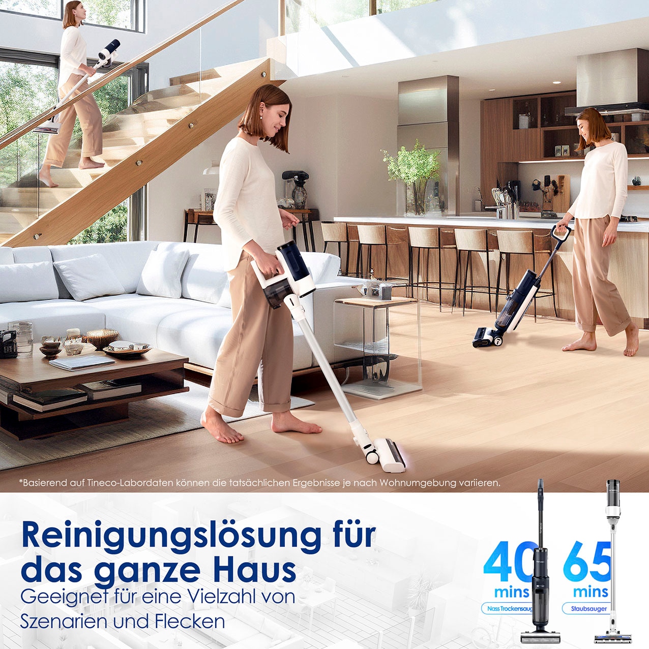 Tineco Nass-Trocken-Sauger »Floor One Switch S7 PET, mit Selbstantrieb, 70°Grad Heißluft-Trocknung«, effektiv gegen Tierhaare, Selbstreinigung, Teppich & Hartboden