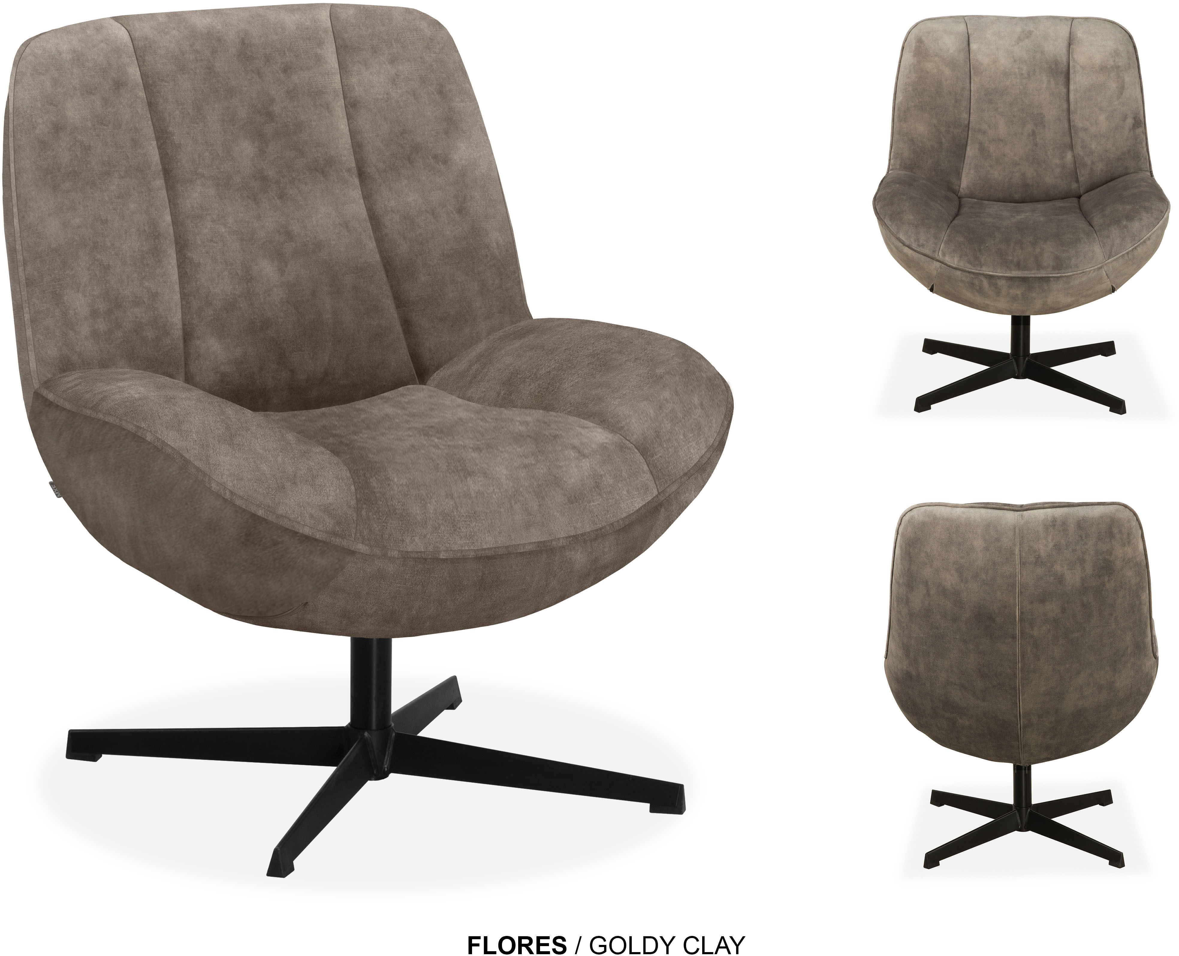 Thumbnail - OMG Design Esszimmerstuhl "Flores" (Set) 2 Stk.bequemer Sessel, mit Drehgestell