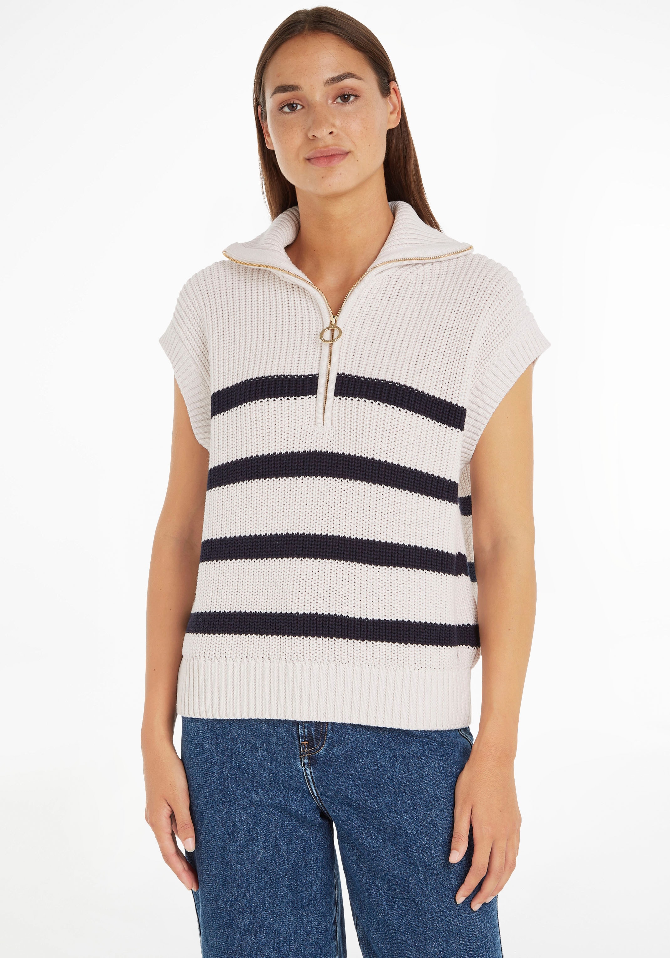 TOMMY HILFIGER Liemenė »CO STP HIGH-NK 1/2 ZIP VEST« ...