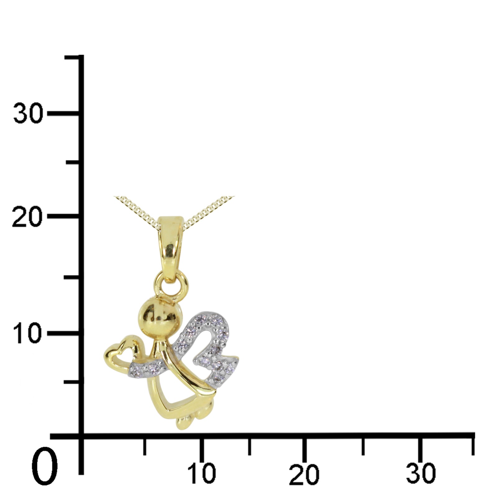 Kette mit Anhänger OSTSEE-SCHMUCK "Ostsee-Schmuck Kette mit Anhänger Engel Kette mit Anhänger Engel" Gr. 45, gold, Halsketten, Damen, 45cm, Gelbgold 333, L: 42 5