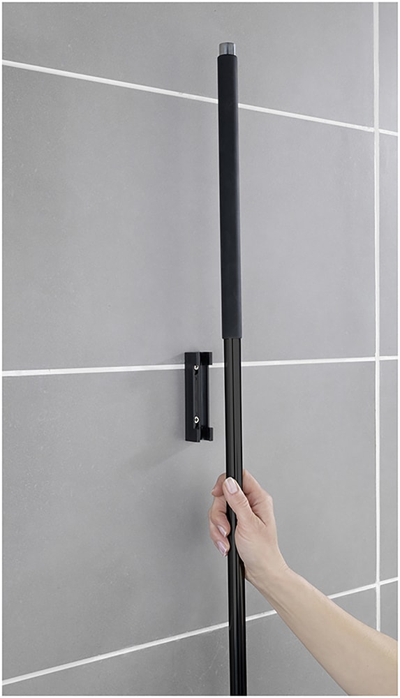 WENKO Wasserabzieher »Modell Rosole«, Boden- und Fensterwischer mit Wandhalter, Edelstahl, 40 cm Wischbreite