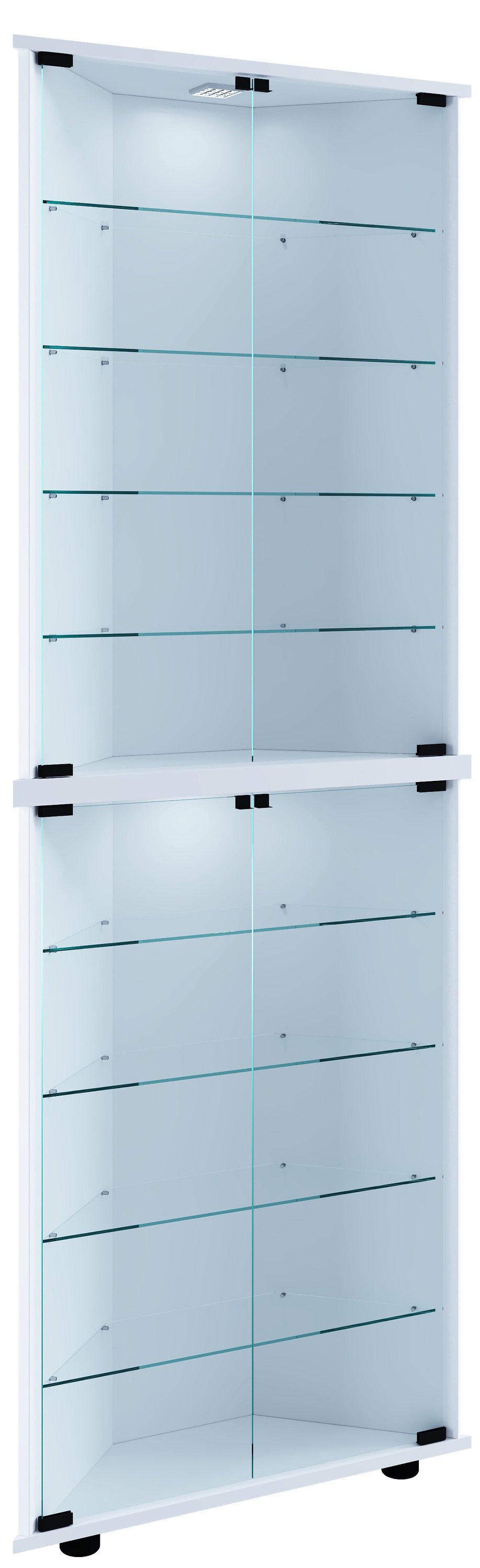 VCM Vitrine »VCM Glasvitrine stehend | Vitrine Glas mit ESG-Sicherheitsglas| Maße ca. H. 176 x B. 67 x T. 23 cm | Standvitrine Glas | Modern und platzsparend | Glas Vitrinenschrank ¿ Vecko XL«, (1 St.)