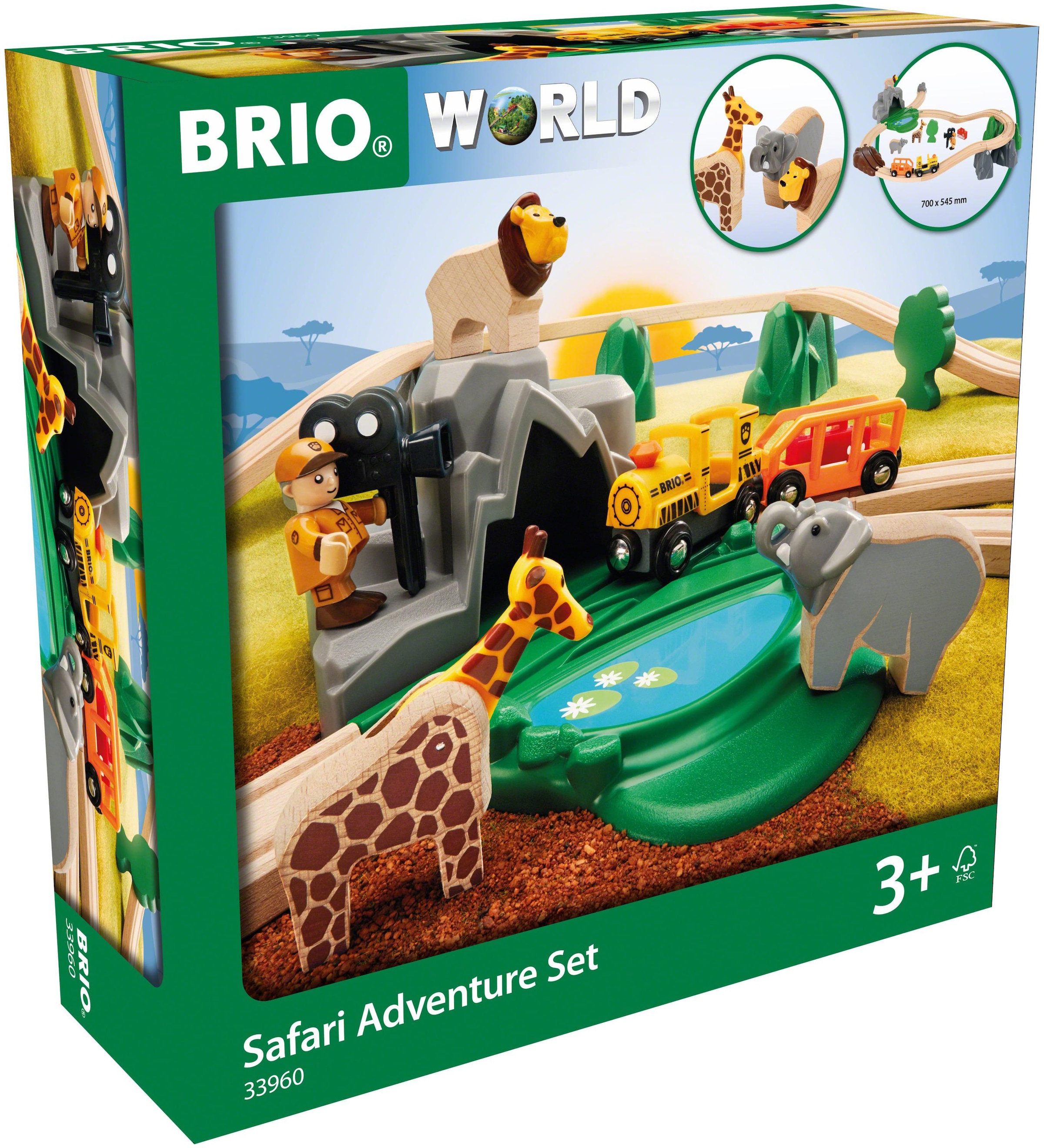 BRIO® Spielzeug-Eisenbahn »BRIO® WORLD, Safari Bahn Set«, FSC®- schützt Wald - weltweit