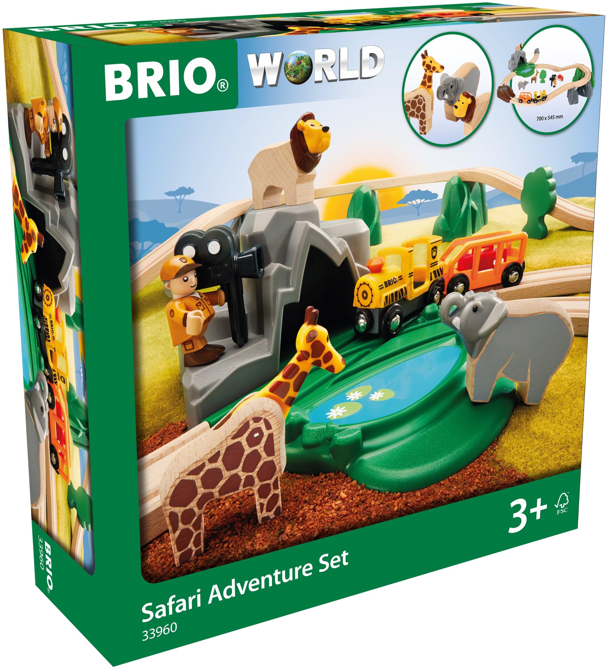 BRIO® Spielzeug-Eisenbahn »BRIO® WORLD, Safari Bahn Set«, FSC® - schützt Wald