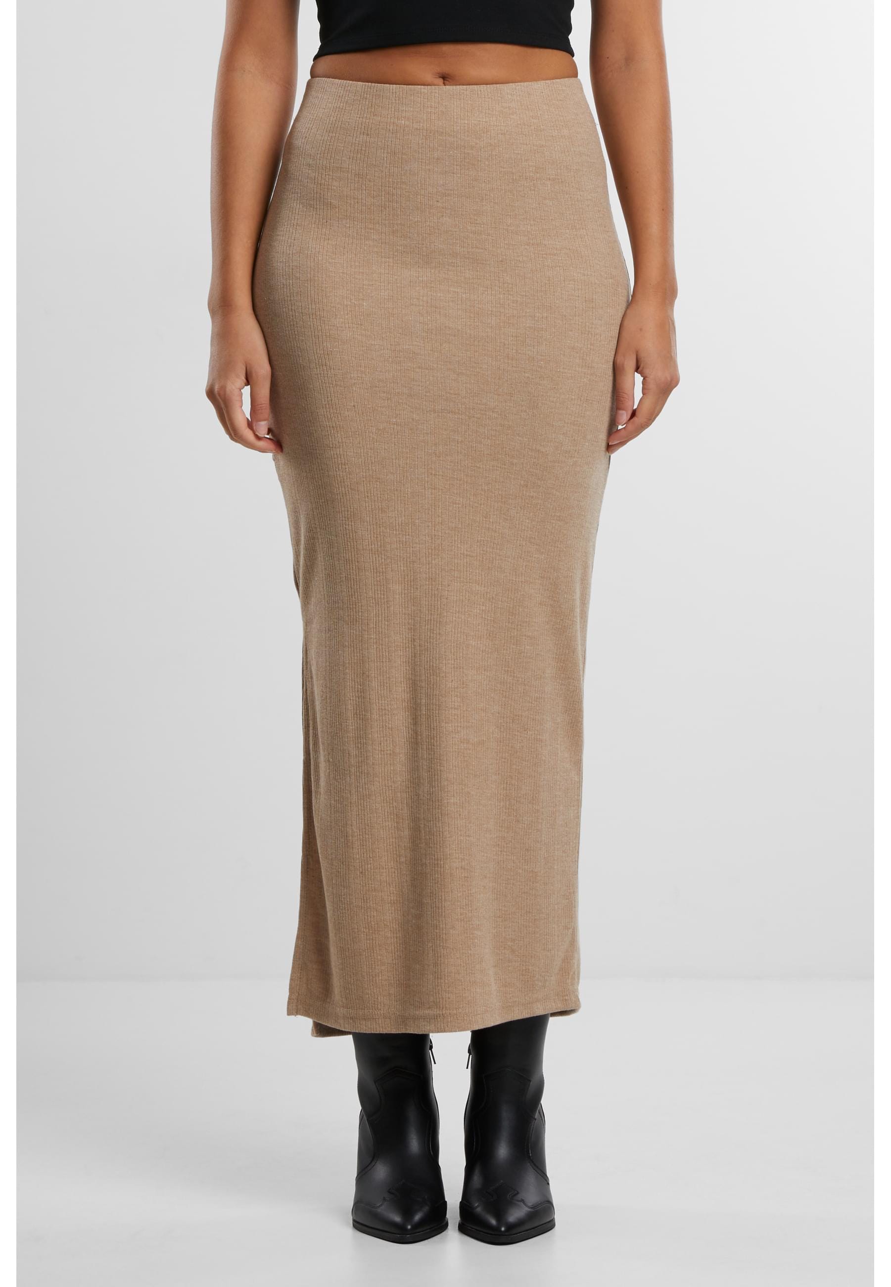 URBAN CLASSICS Sommerrock »Urban Classics Ladies Rib High Slit Skirt«, (1 tlg.)
