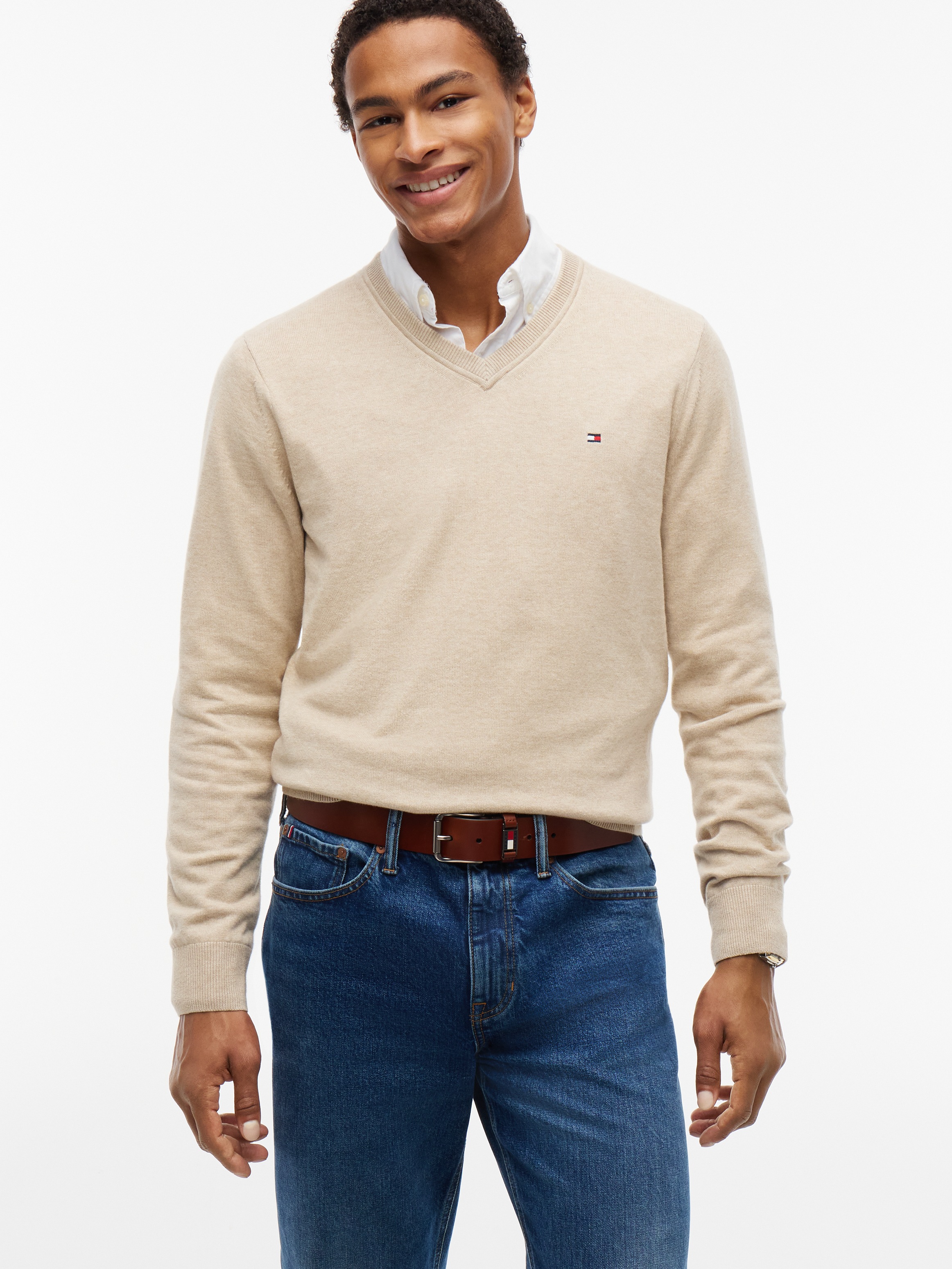 "Ledergürtel TOMMY JEANS ""TOMMY ROLLER"", Herren, Gr. 105, winter cognac, Büffelleder, unifarben, Gürtel Ledergürtel, Regular fit und