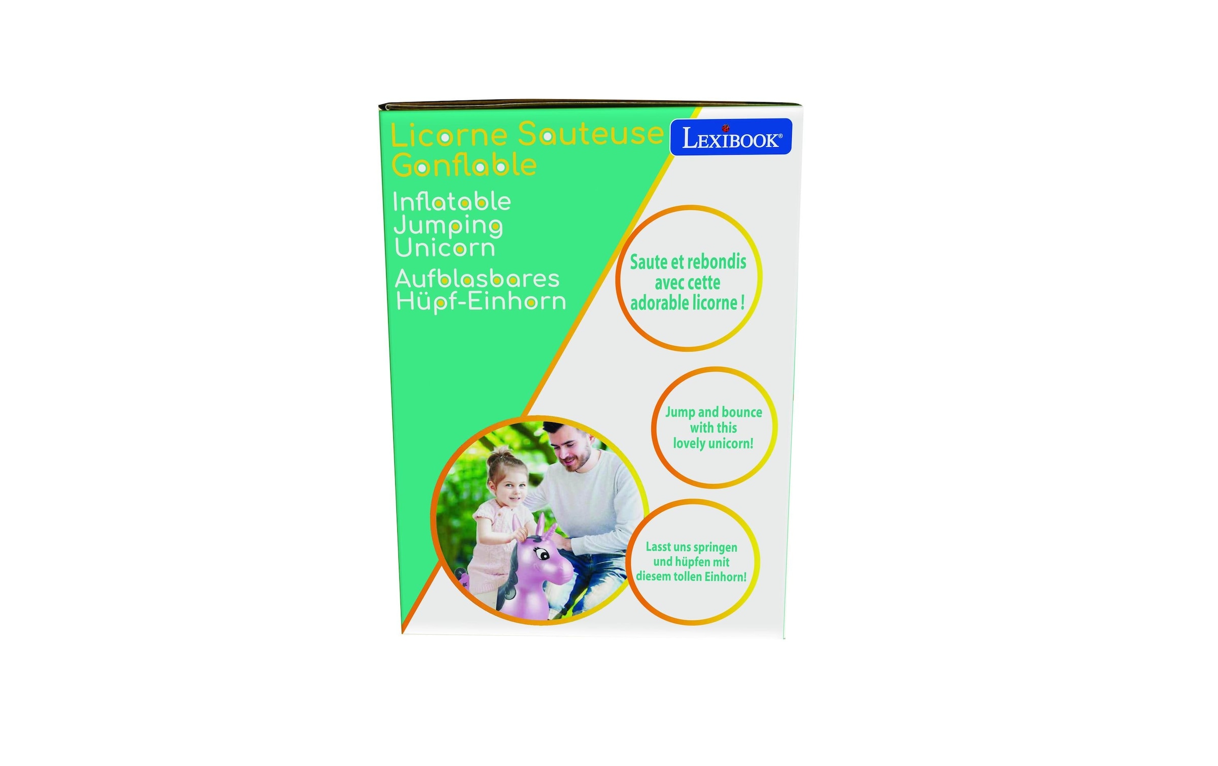 Lexibook® Hüpftier »Einhorn 50 cm« Schnell aufzublasen mit der mitgelieferten Handpumpe