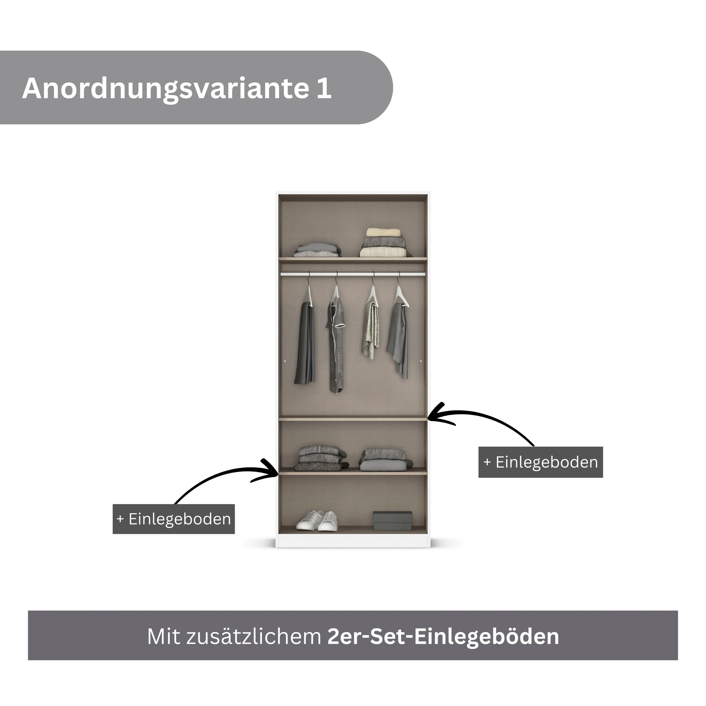 rauch Drehtürenschrank »Kleiderschrank Schrank Garderobe AGORDO mit Dekor- oder Hochglanzfront«, (in zwei Griff-Farben), durchdachte Innenausstattung, in 6 Breiten und 2 Höhen MADE IN GERMANY