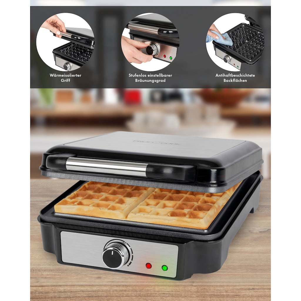 ProfiCook Waffeleisen »PC-WA 1241 inox«, 1200 W