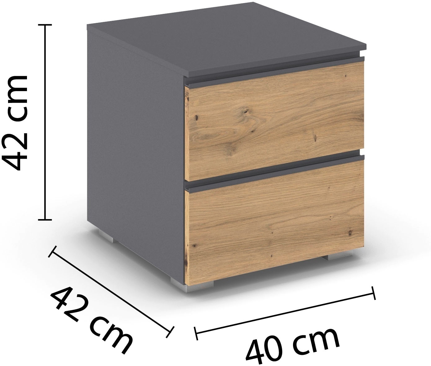 rauch Nachtkommode »Joel« Breite 40 cm,  zwei praktische und geräumige Schubladen MADE IN GERMANY