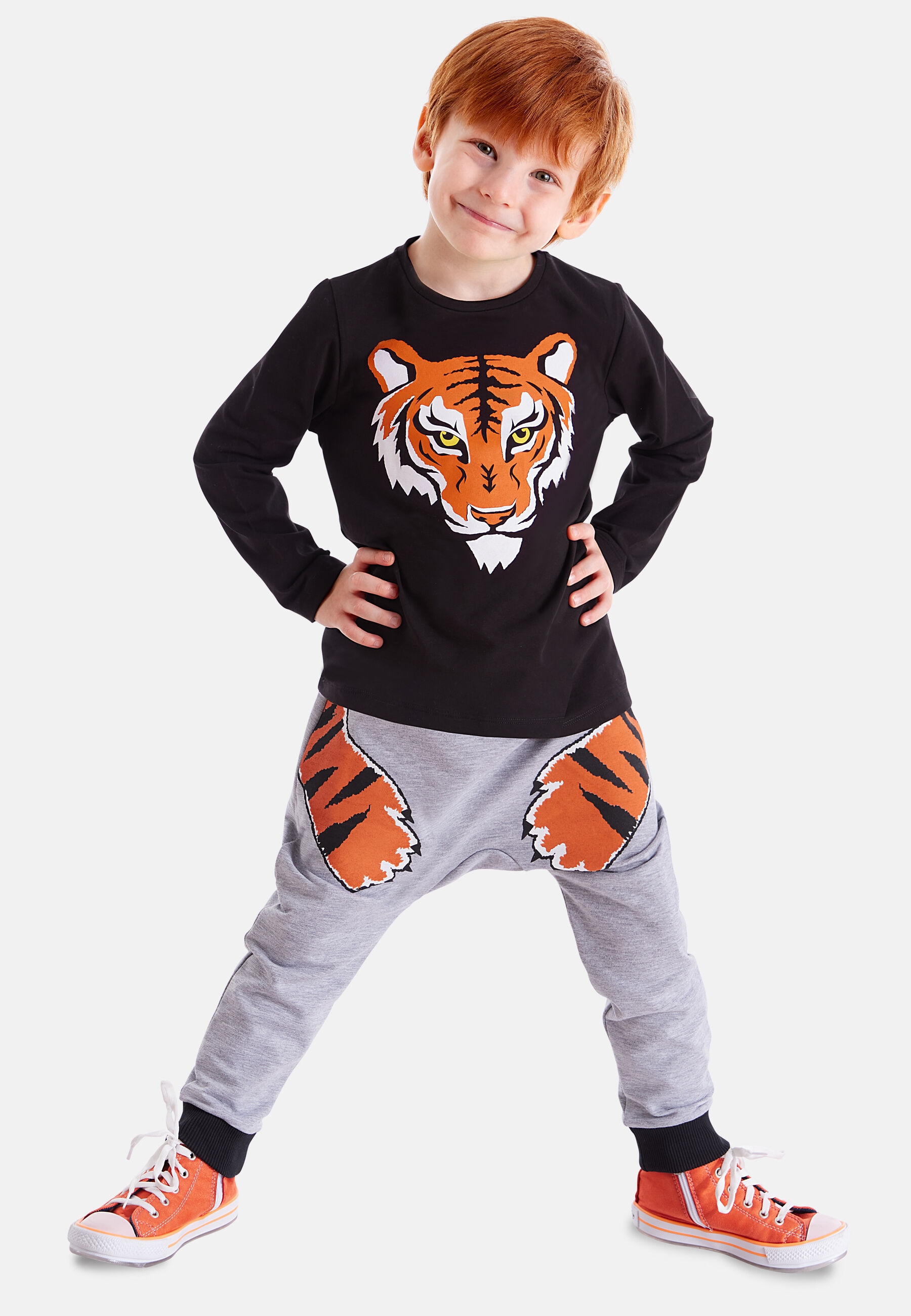 Denokids Hausanzug "Tiger Paws", (2 tlg.), mit Tigeraufdruck