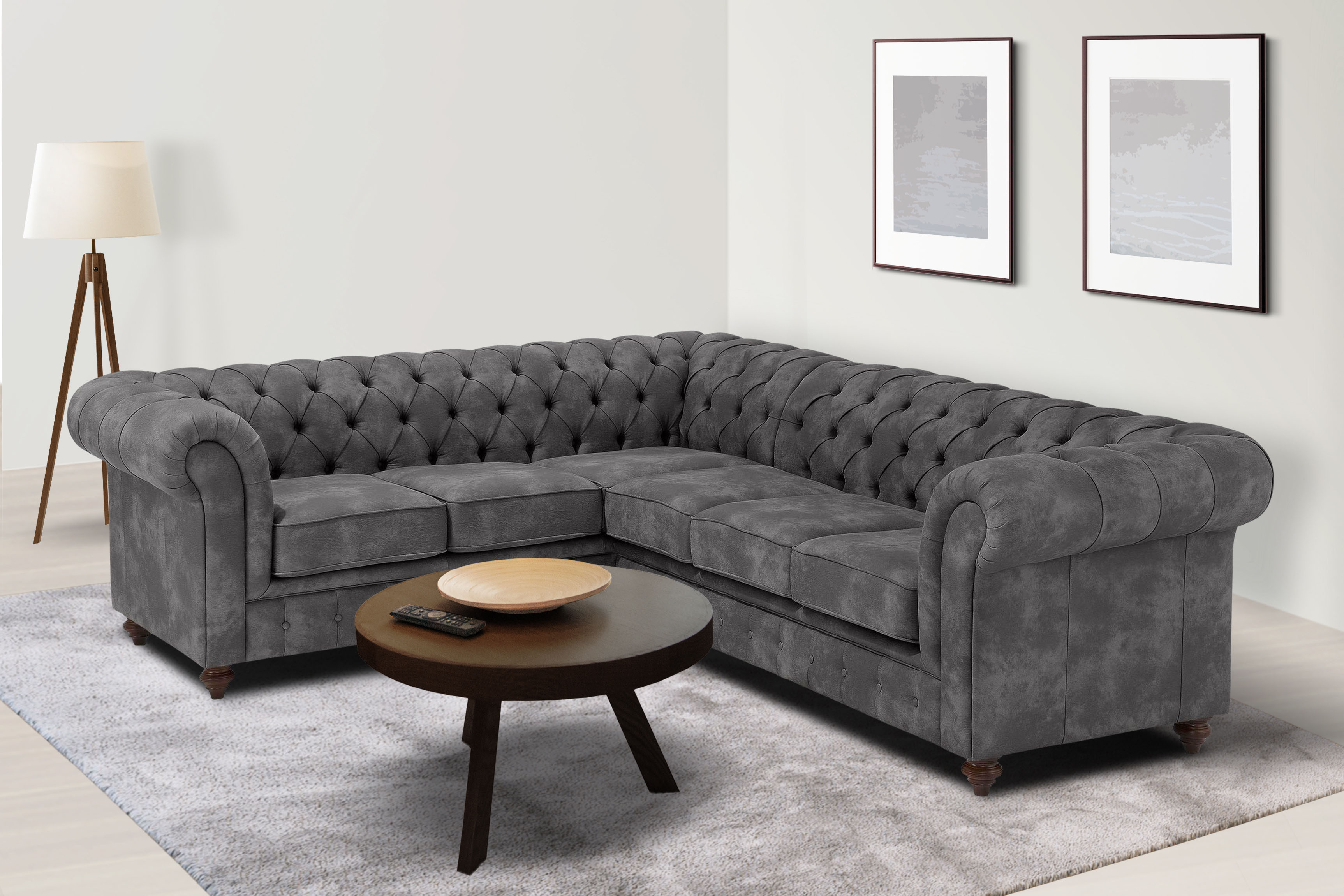 OTTO home Chesterfield-Sofa "Chesterfield Ecksofa, auch in Leder L-Form" hochwertige Knopfheftung, langer Schenkel links oder rechts wählbar