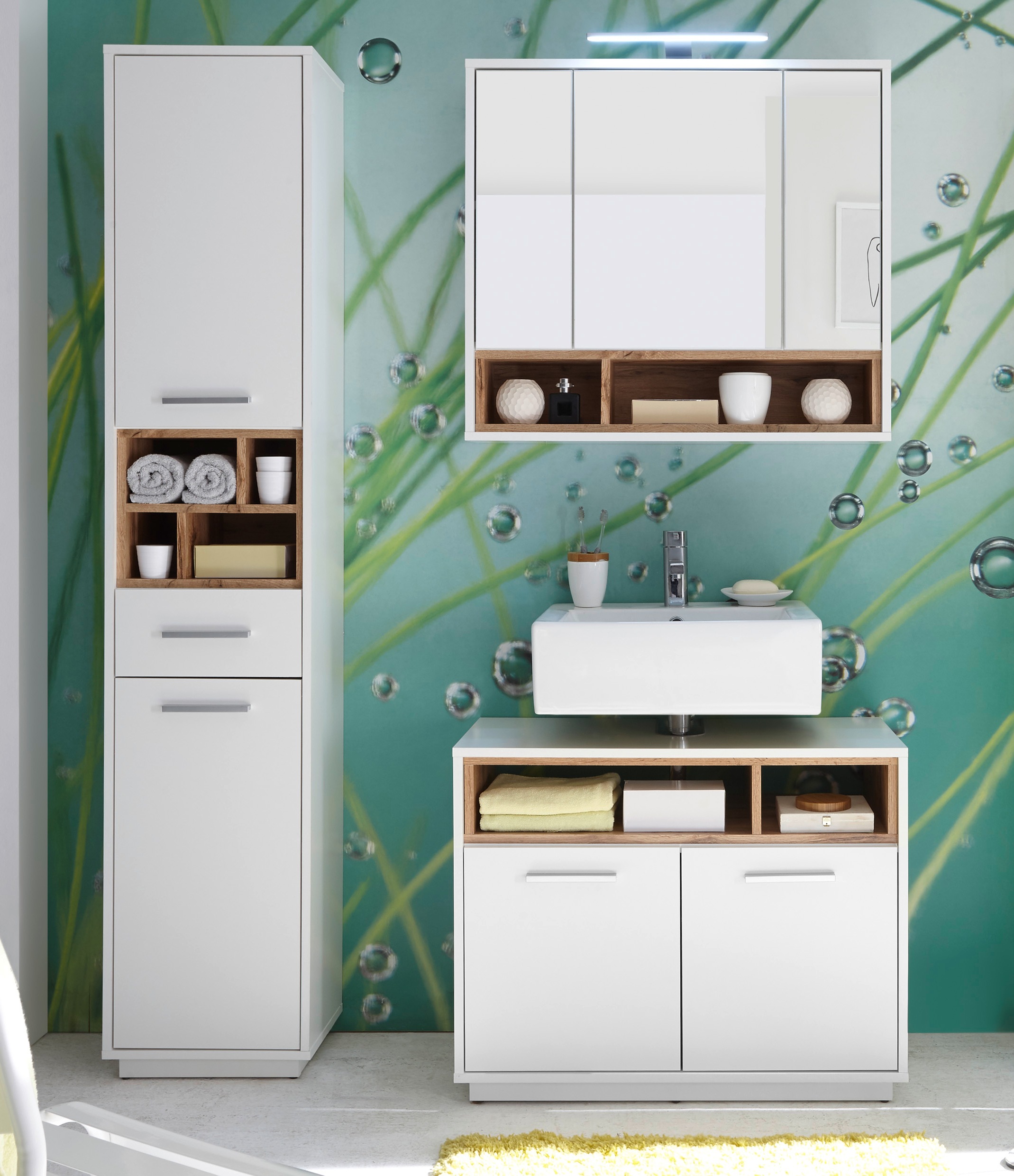 BASIC by Balculina Badmöbel-Set "Mila, Badezimmerset BxHxT 118x191x40 cm" 3 günstig online kaufen