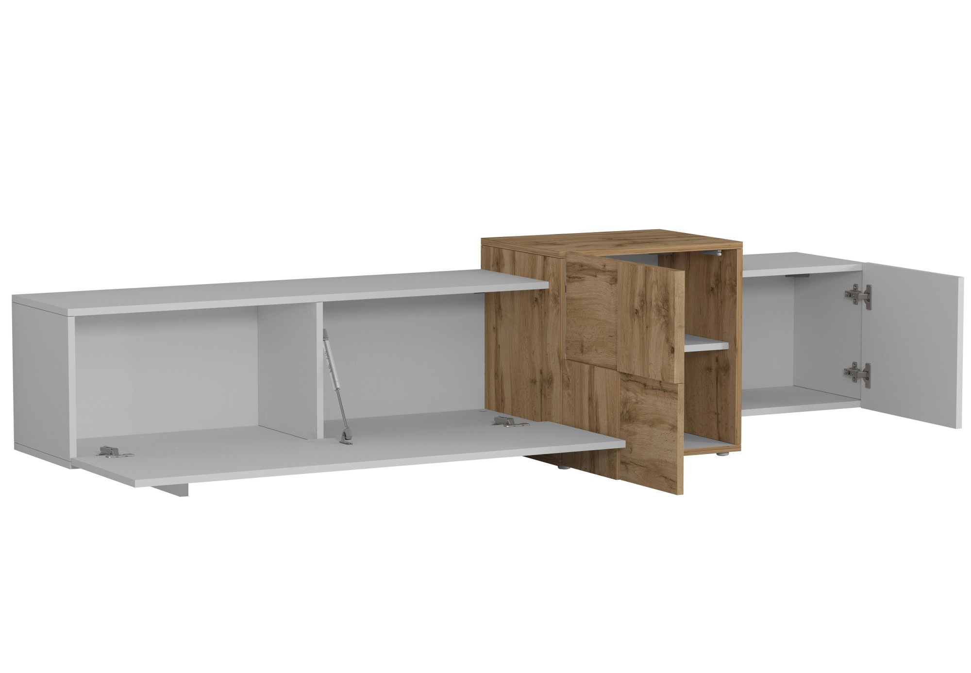 OTTO home Lowboard »Lowboard NEXOS,Lowboard,TV-Kommode,TV-Möbel,TV-Bank« 1 Stk. tlg. Mit 2 Drehtüren, 1 Klapptür, 4 geschl. Fächern, reversibel, B. 210 cm