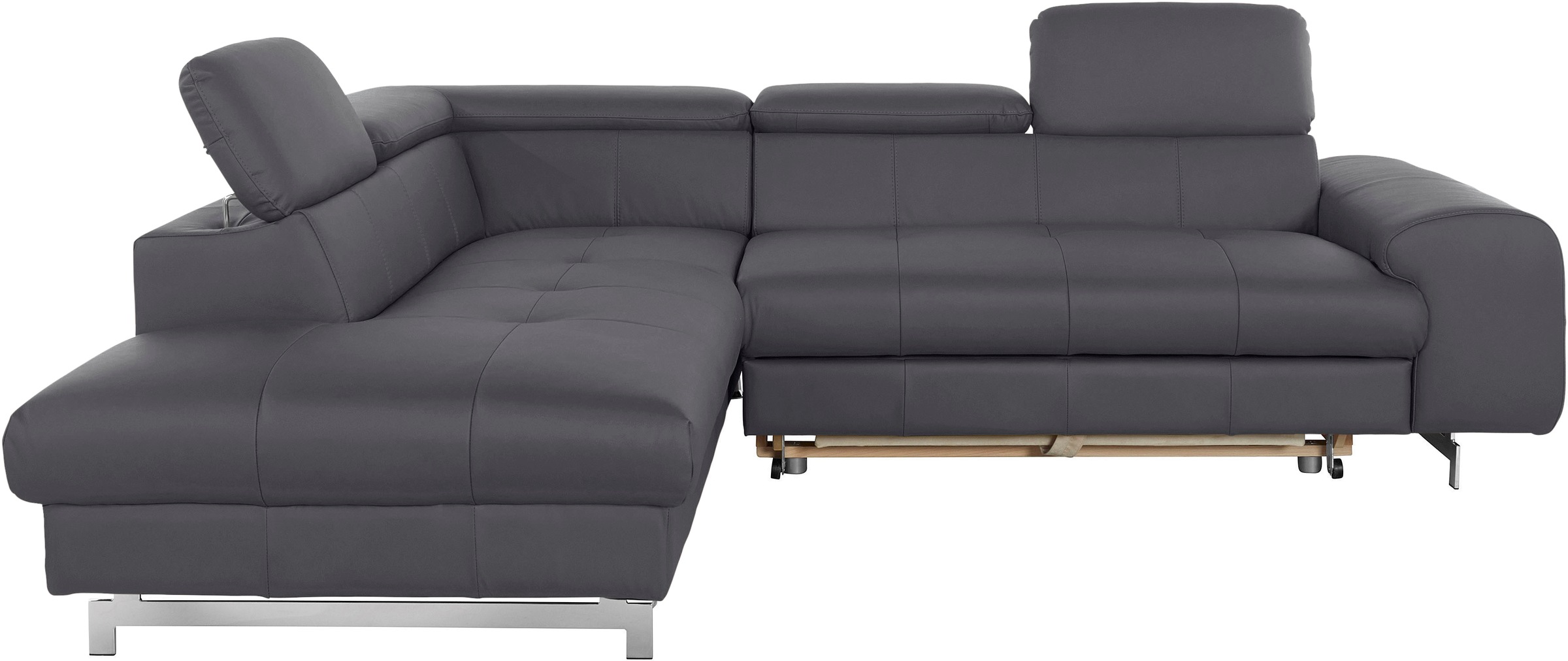 COTTA Ecksofa "Chef L-Form", mit Kopfteilverstellung, edle Metallkufen, wah günstig online kaufen