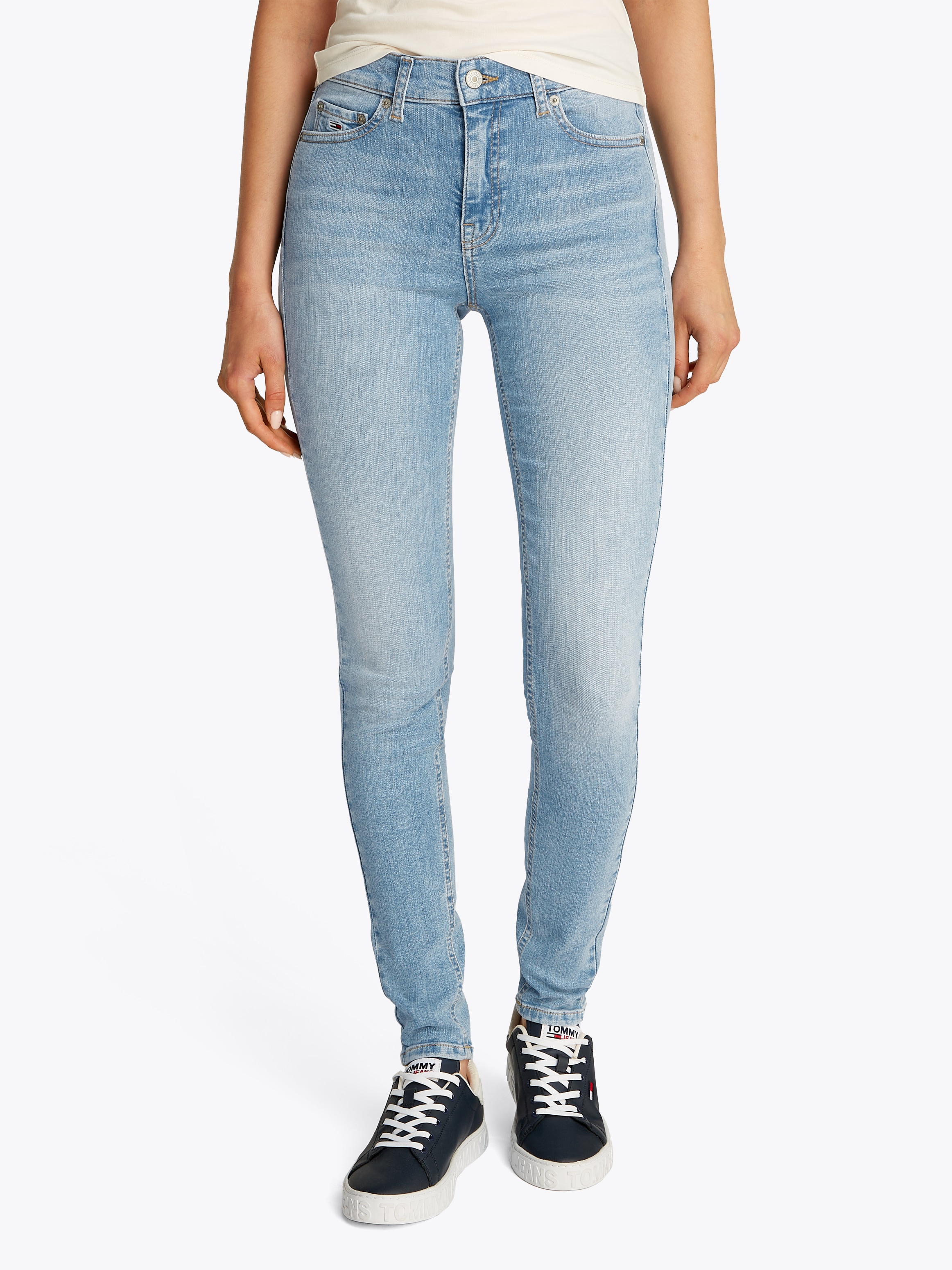 Tommy Jeans Skinny-fit-Jeans "Nora Mid Rise Skinny", mit Waschung, mit Logo günstig online kaufen