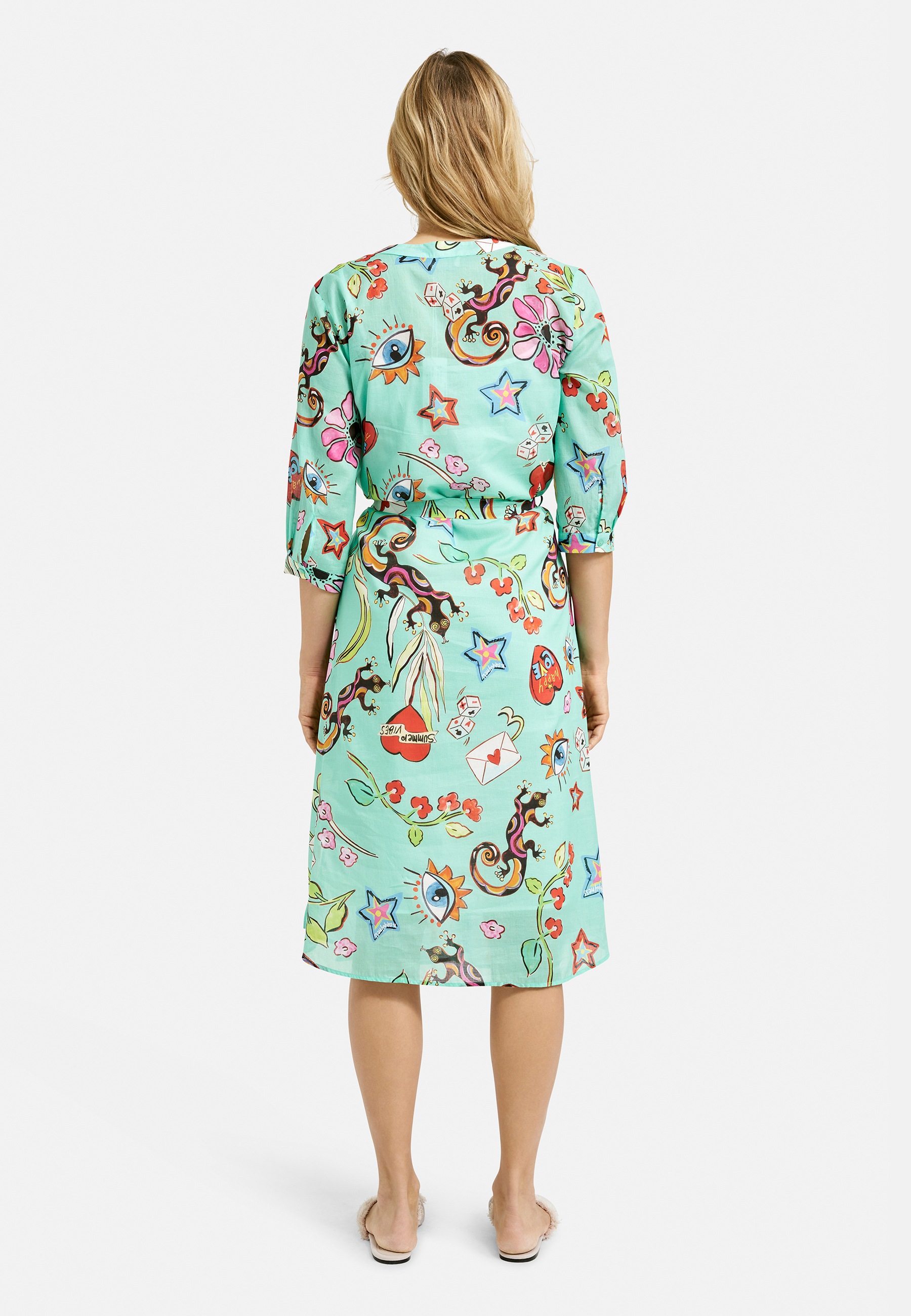 Thumbnail - Milano Italy Sommerkleid Ohne Taschen mit Bindegürtel