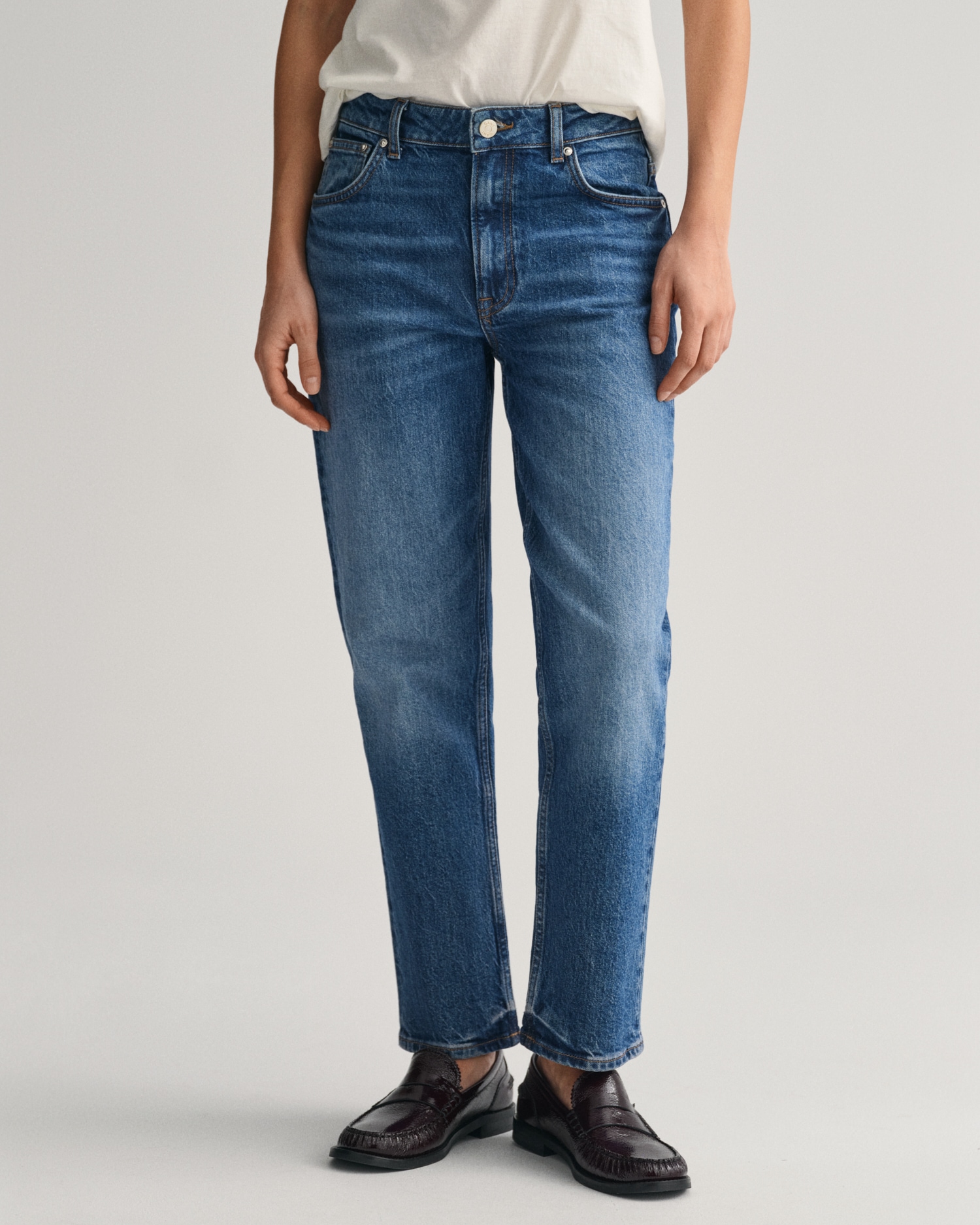 Gant Straight-Jeans "STRAIGHT CROPPED JEANS", Verkürzte Jeans mit geradem Bein