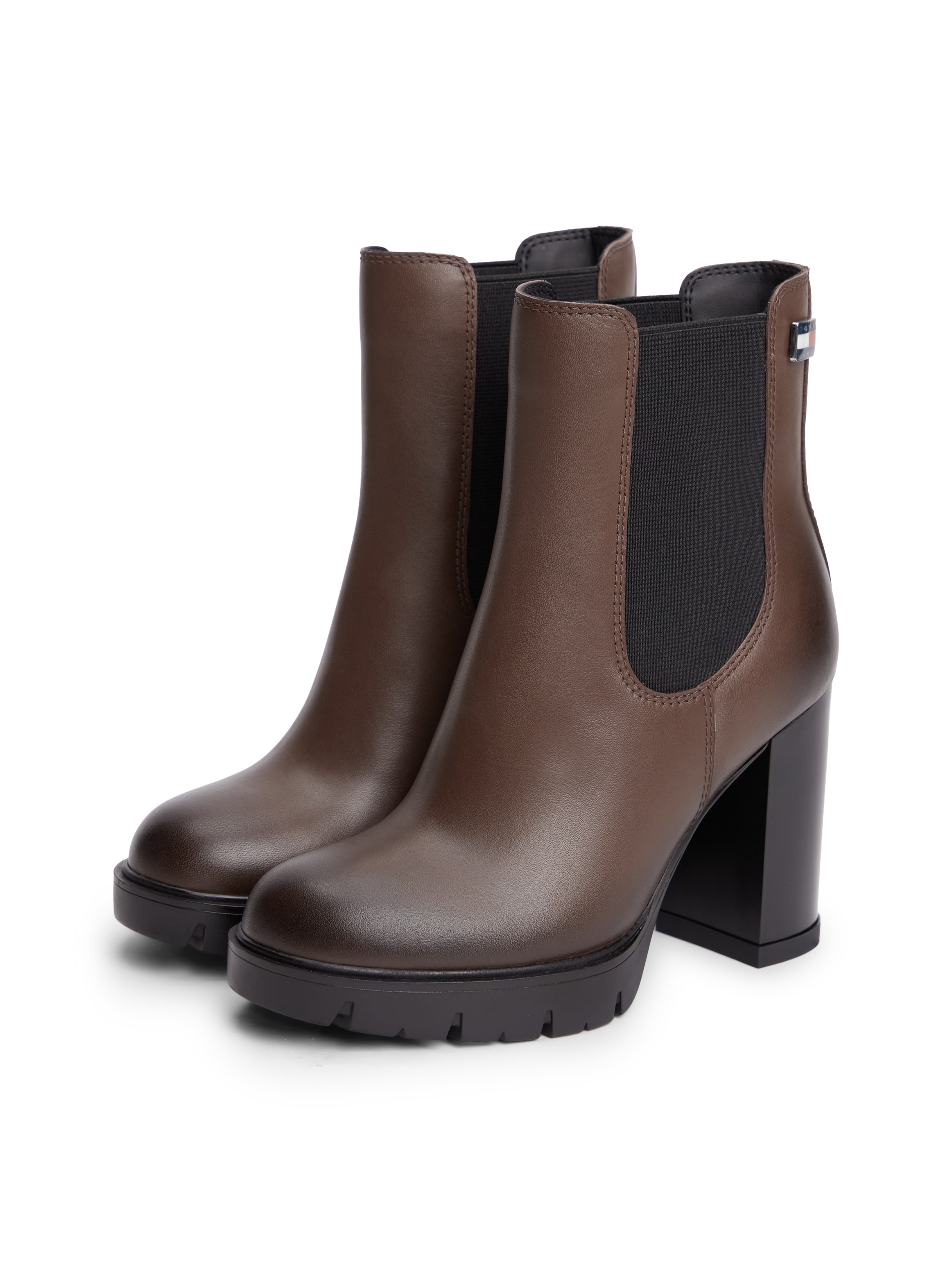 Tommy Jeans "TJW CHELSEA HIGH HEEL BOOTS" Ankle Boots, Plateaustiefeletten mit Stretcheinsatz und Logoflagge