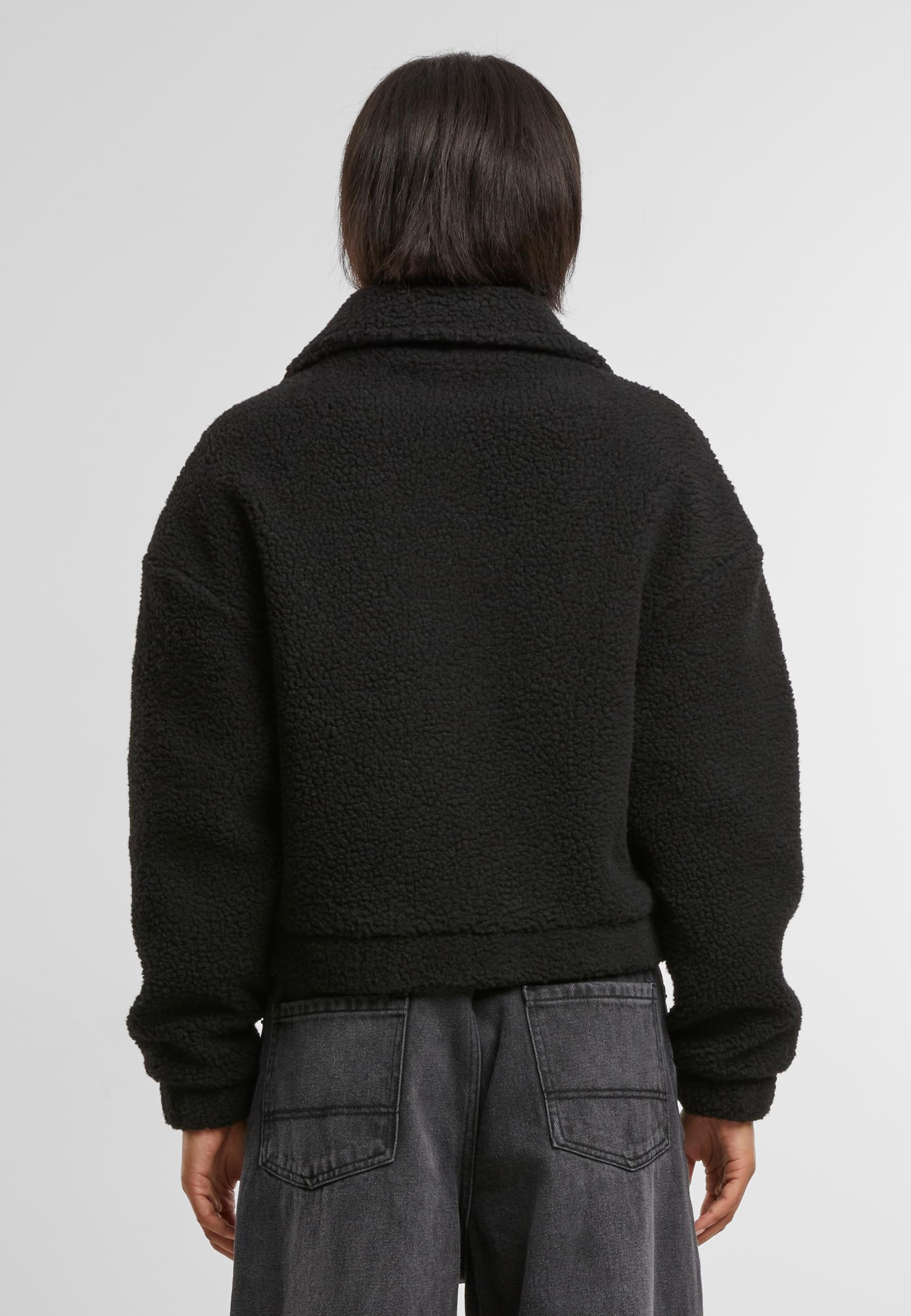 URBAN CLASSICS Allwetterjacke »Urban Classics Ladies Short Sherpa Button Jacket«, (1 St.), ohne Kapuze