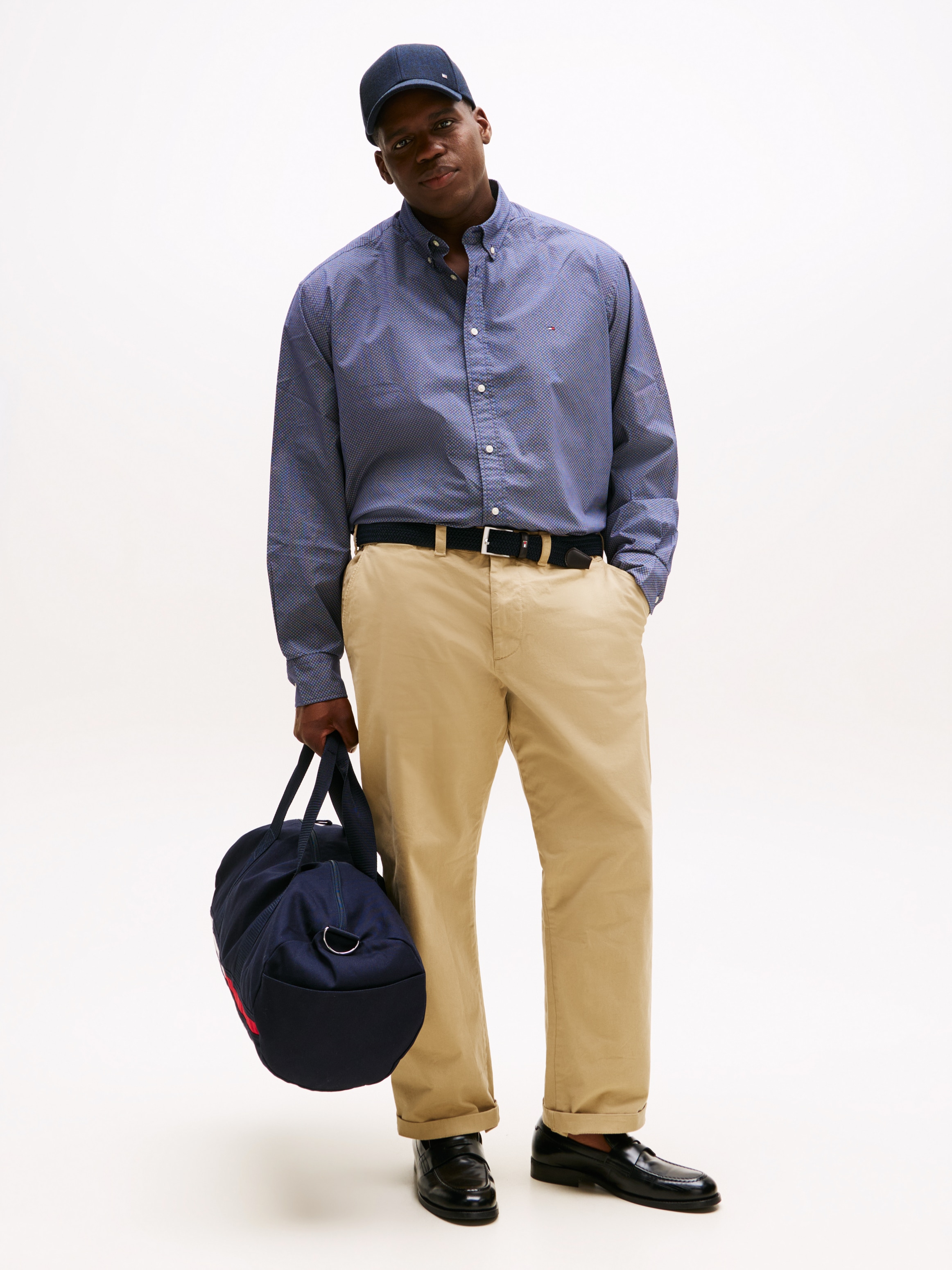 Tommy Hilfiger Big & Tall Langarmhemd »BT-FLEX POPLIN MICRO«, Große Größen, Button-down-Kragen, Businesshemd, Regular Fit