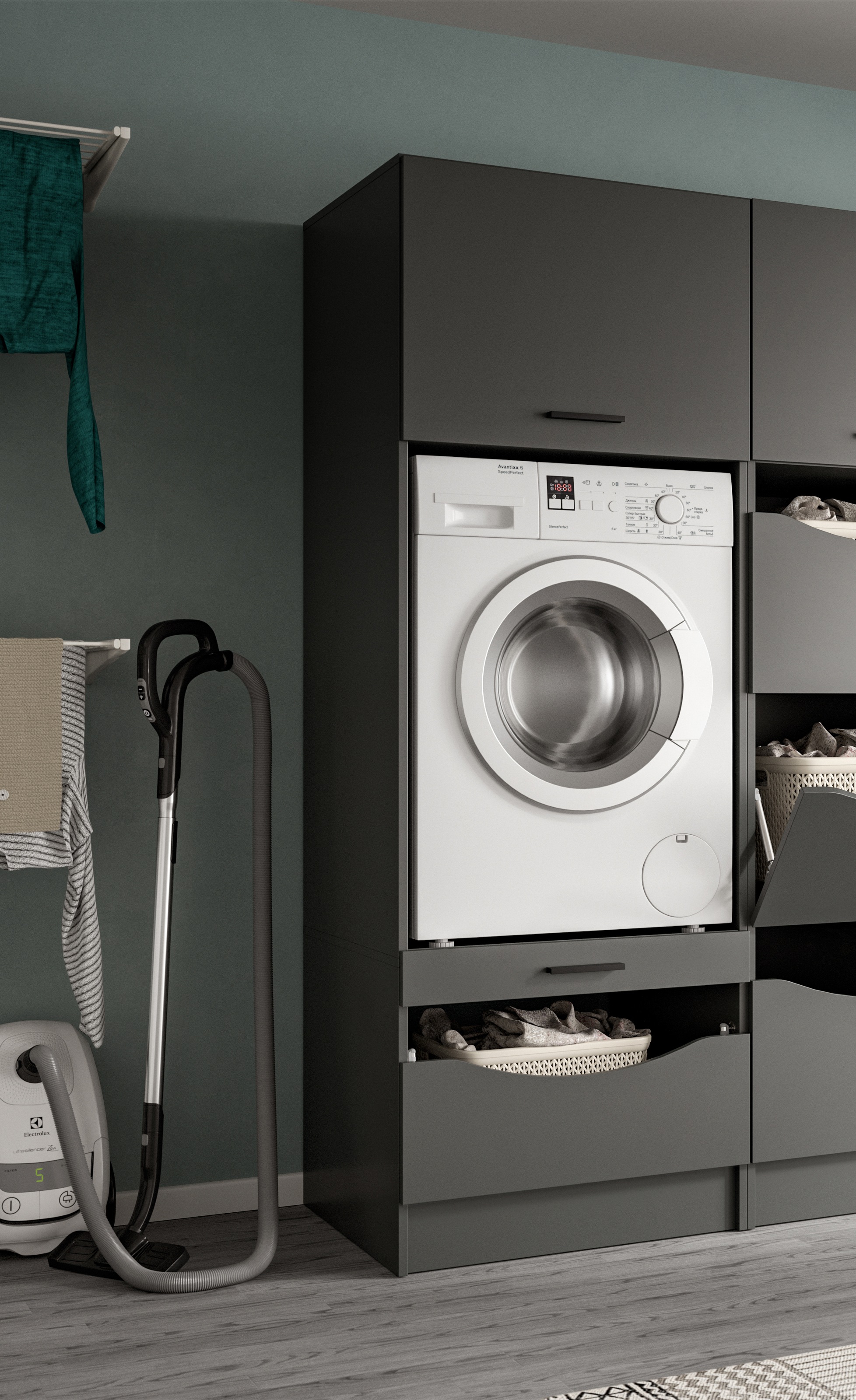 welltime Waschmaschinenumbauschrank "FALAS, TOPSELLER, Höhe 195 cm, 2 Klapp günstig online kaufen