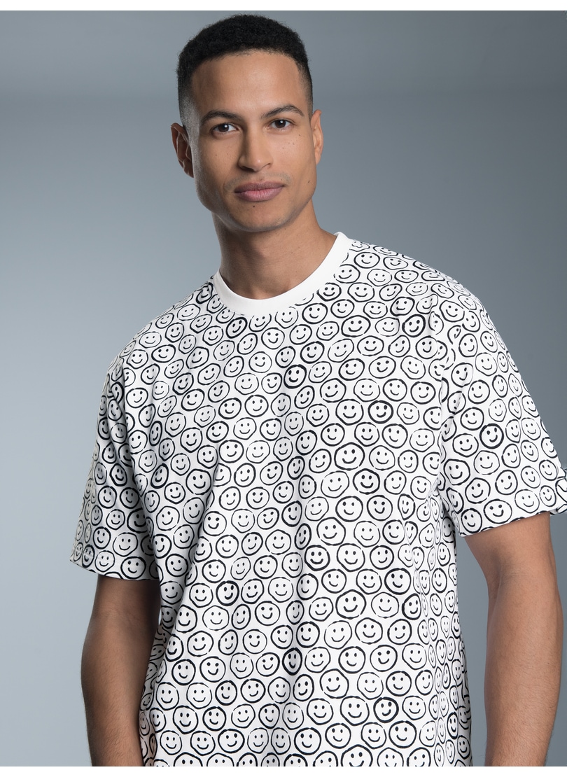 Trigema T-Shirt "TRIGEMA T-Shirt mit freundlichem Smiley-Muster", 1 Stk. günstig online kaufen
