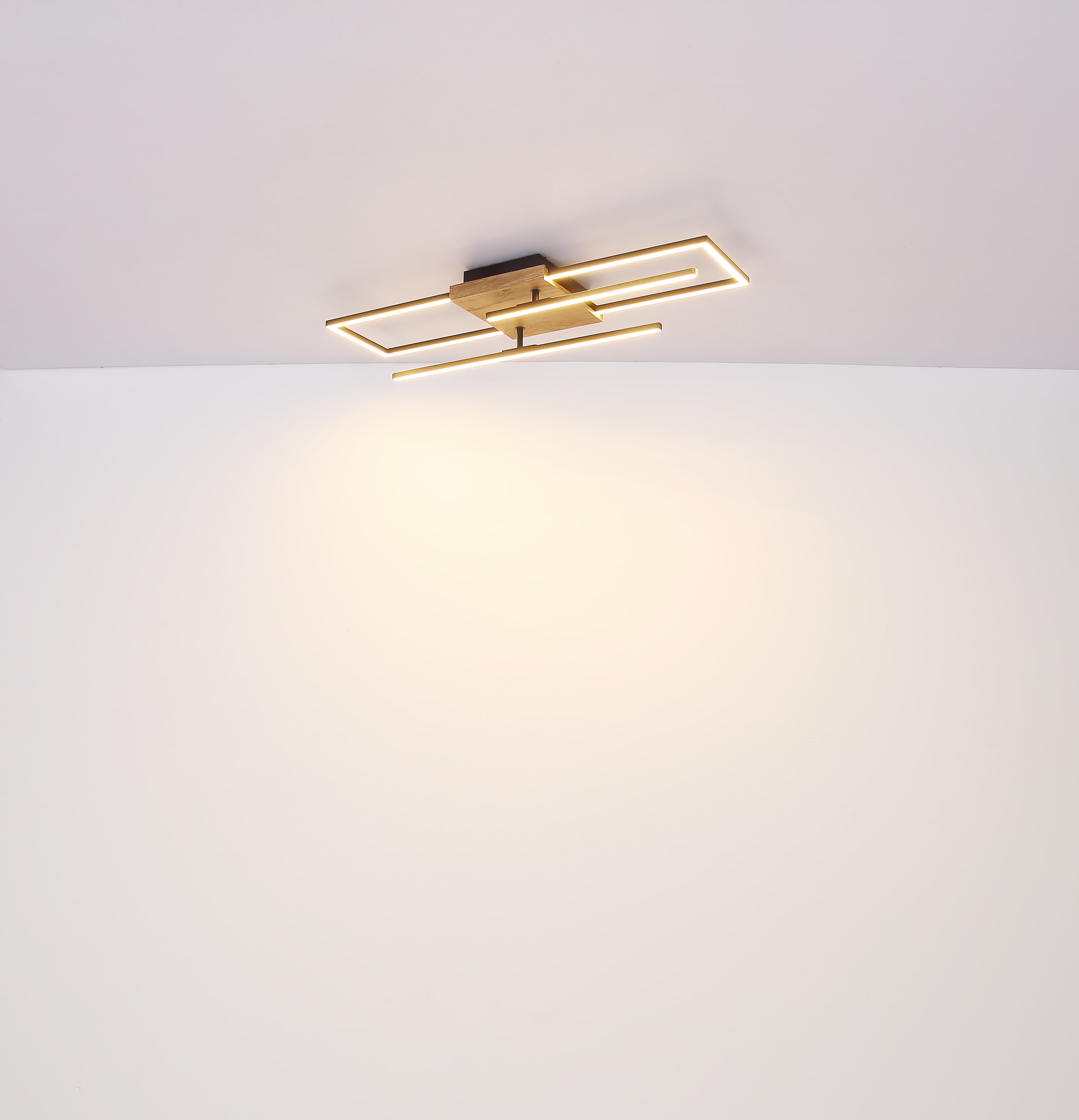 GLOBO LIGHTING LED Deckenleuchte »KENDRA«, Leuchtmittel LED-Modul | LED fest integriert, Deckenlampe/Wohnzimmer/Schlafzimmer/modern/Holz