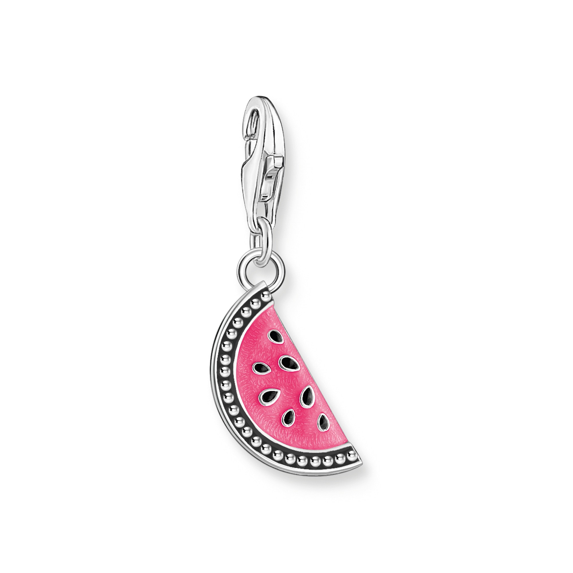 THOMAS SABO Damen Charm-Einhänger "Wassermelone-Motiv bunt", silber, Silber 925 (Sterlingsilber), Charms