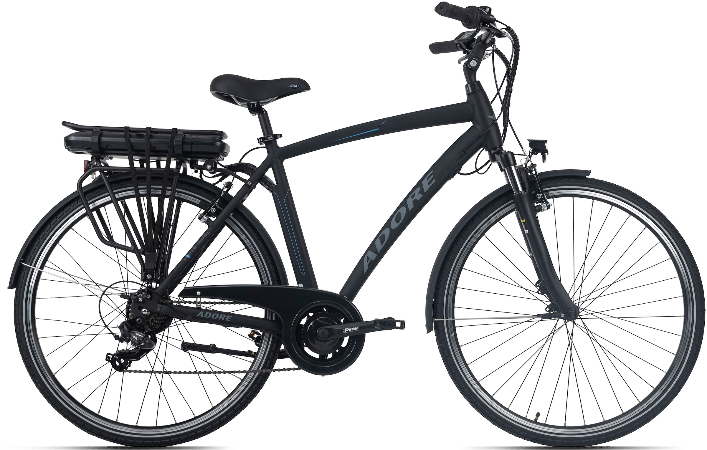 ADORE E-Bike "Versailles", 54cm, 28 Zoll (71,12cm), schwarz, Elektrofahrräder, Pedelec, Elektrofahrrad für Herren