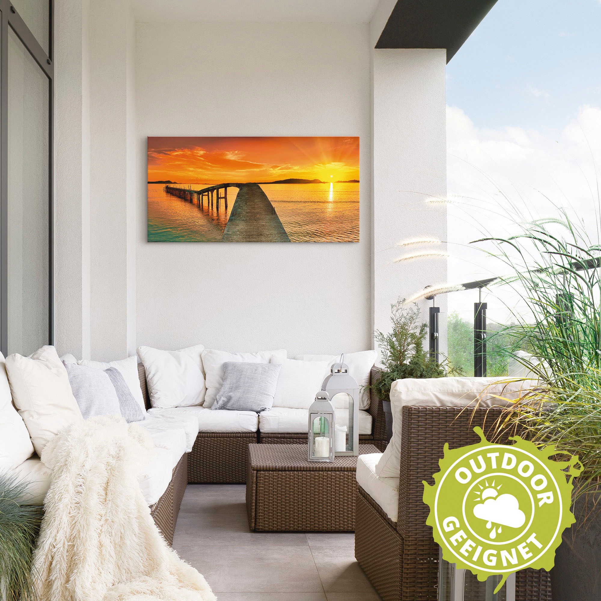 Artland Wandbild »Sonnenaufgang über dem Meer«, Gewässer, (1 St.), als Alubild, Outdoorbild, Leinwandbild in verschied. Größen