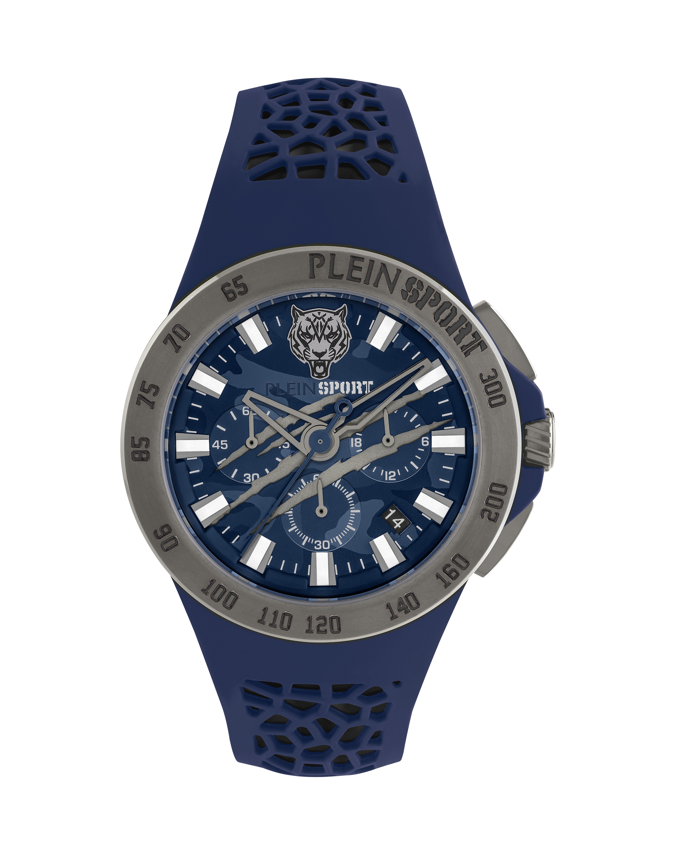 PLEIN SPORT Herren Luxusuhr "Thunderstorm Chrono"241s, blau, grausteal, Armbanduhren