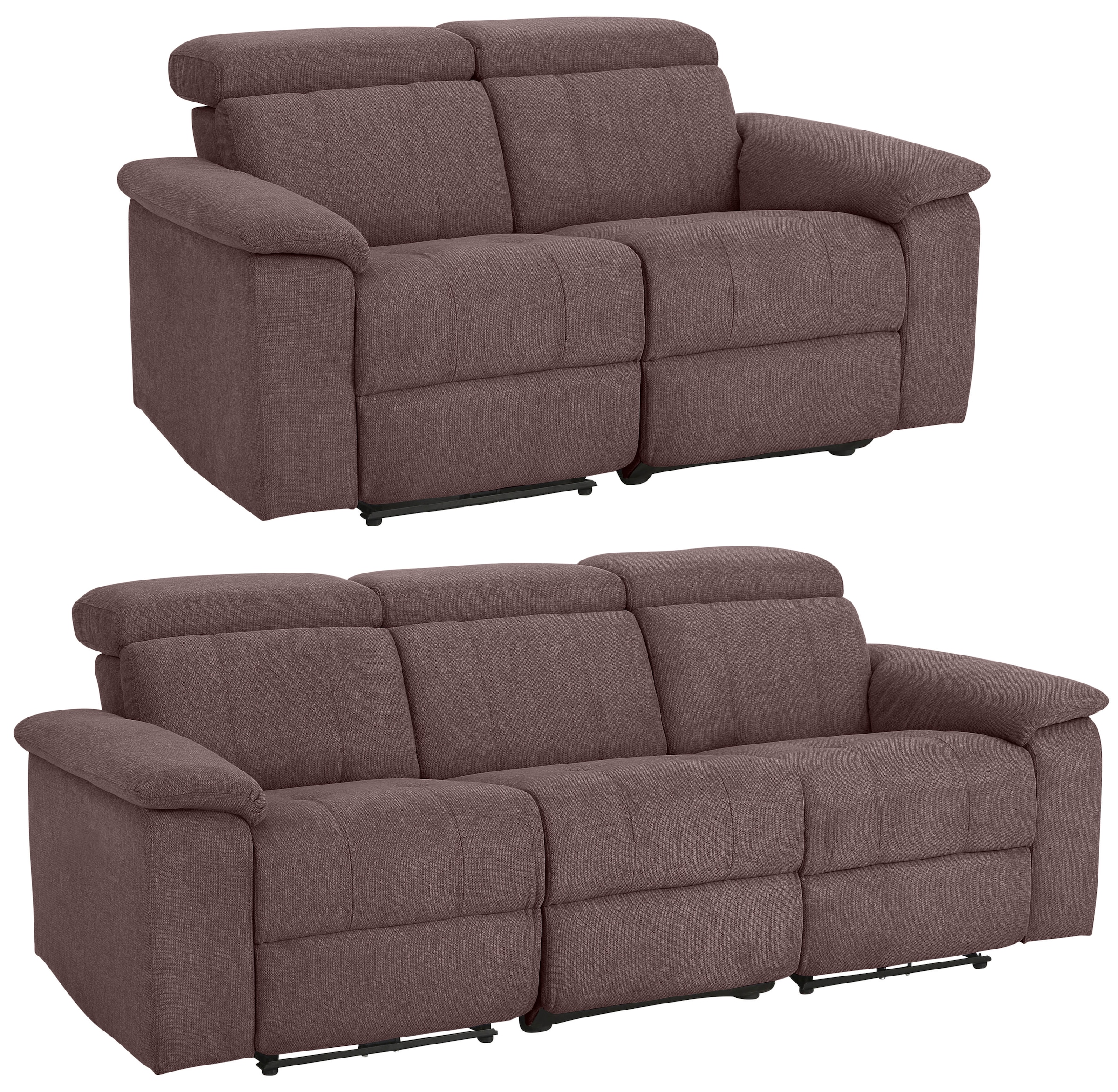 Home affaire Polstergarnitur »Binado«, (Set, 2 tlg.), mit manueller oder elektrischer Relaxfunktion mit USB-Anschluss
