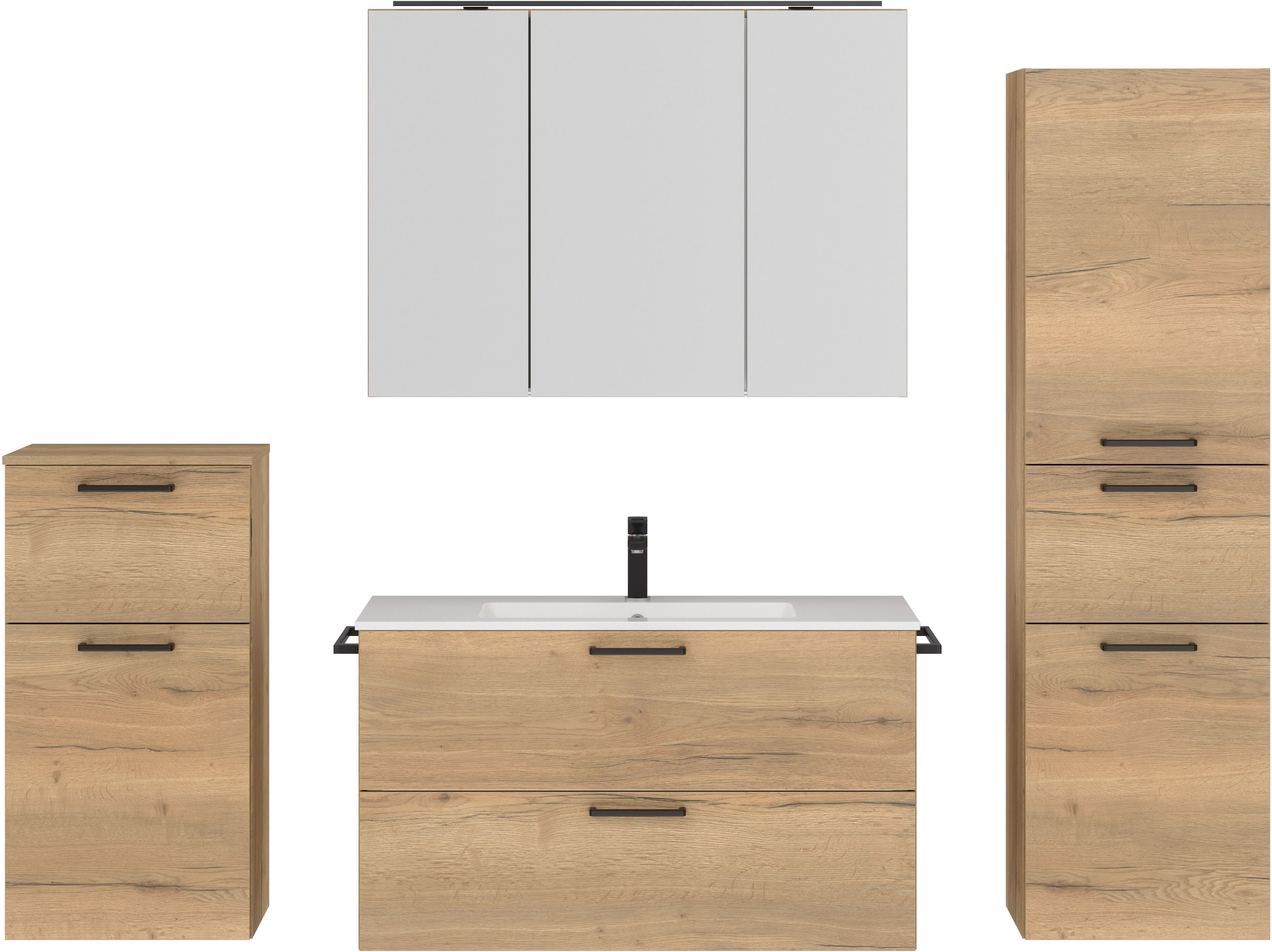 nobilia Badmöbel-Set "Tolvina" vormontiert, mit Soft-Close, 4 Stk. tlg. günstig online kaufen