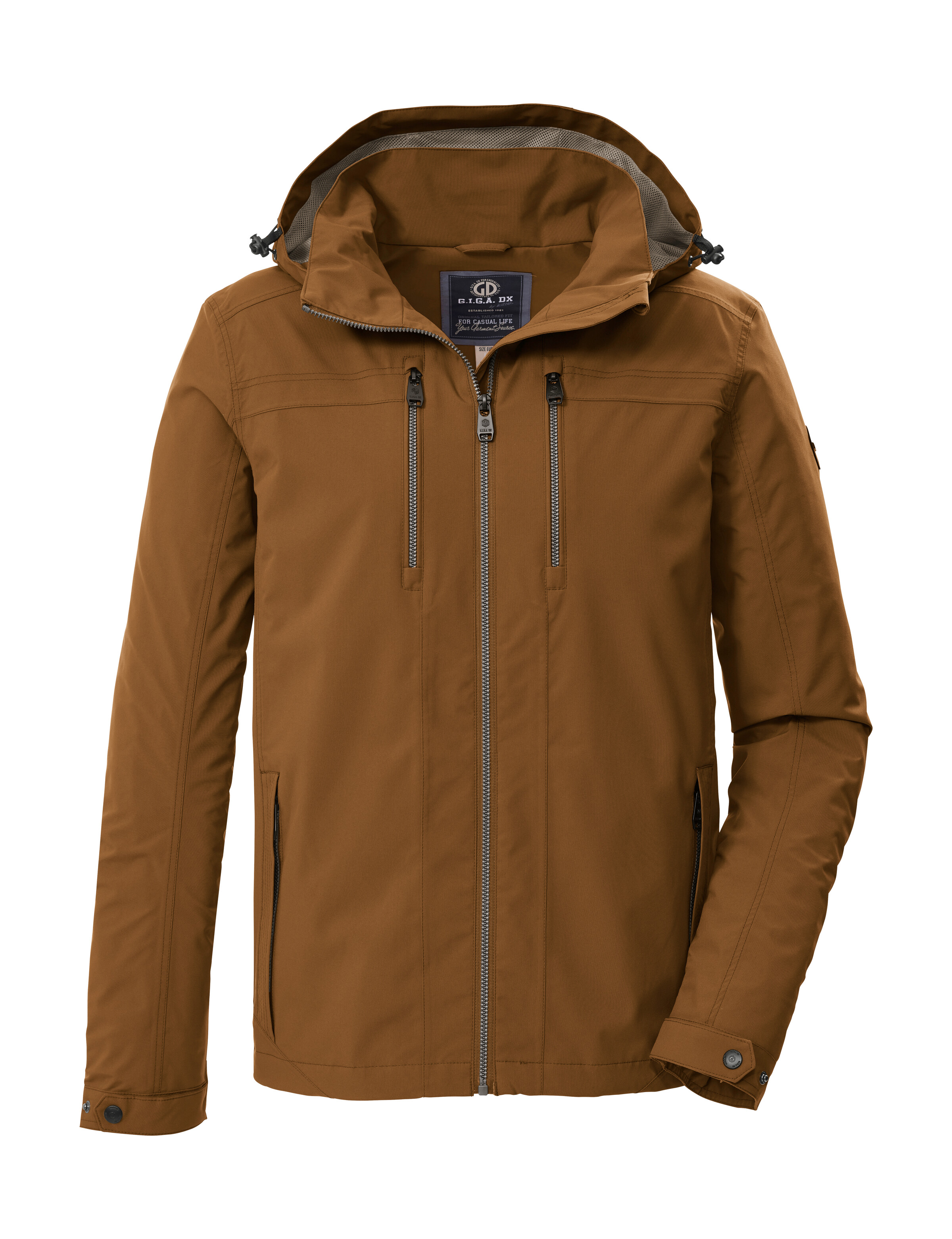 Funktionsjacke "GS 100 MN JCKT", Herren, Gr. XXL, khaki, Obermaterial: 100% Polyester;Futter: 100% Polyester, G.I.G.A. DX BY KILLTEC, Jacken Funktionsjacke, Wasserabweisende, atmungsaktive Herrenjacke mit abnehmbarer Kapuze