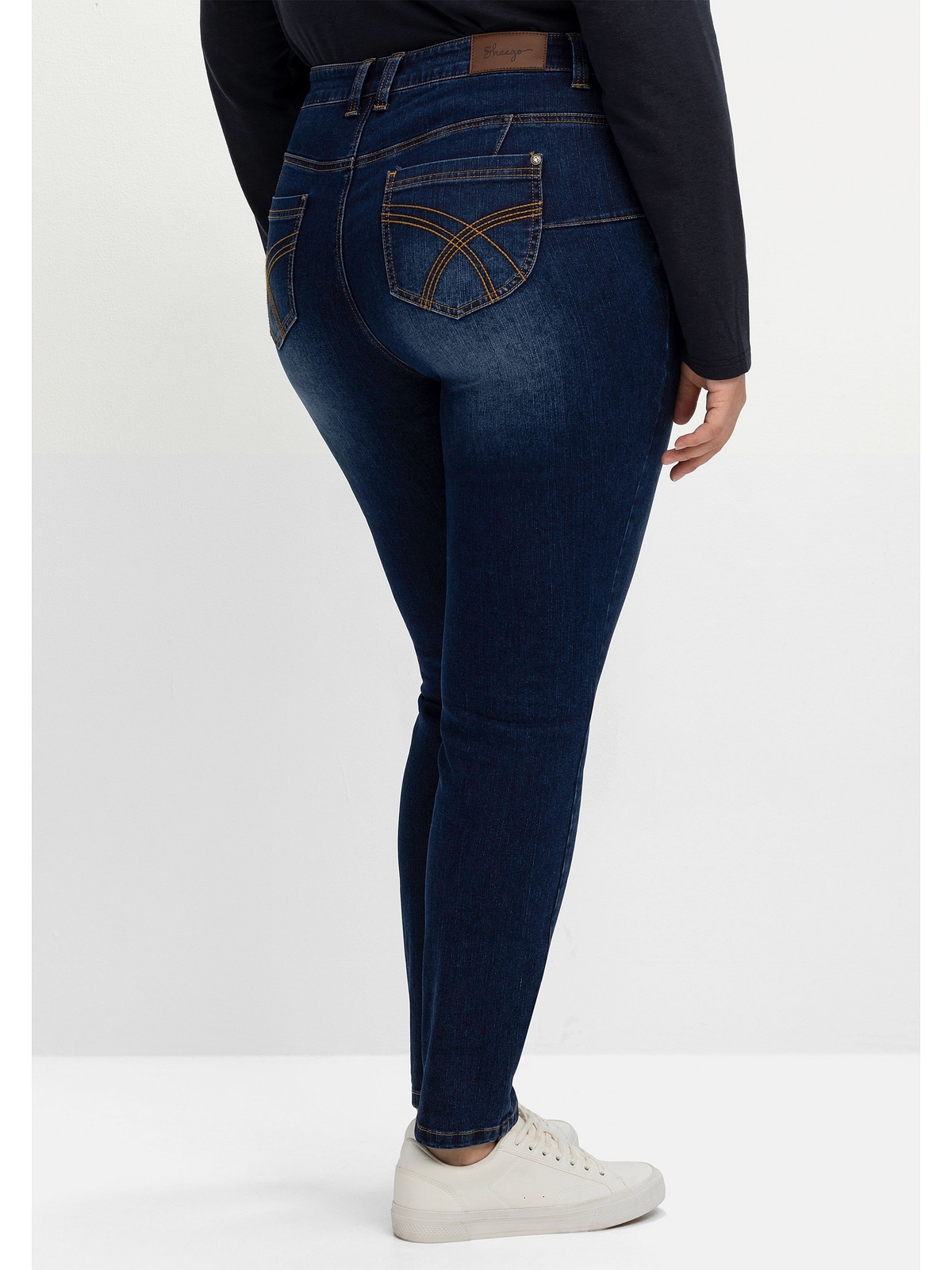 Sheego Stretch-Jeans »Große Größen«, für sehr schmale Beine und mehr Bauch