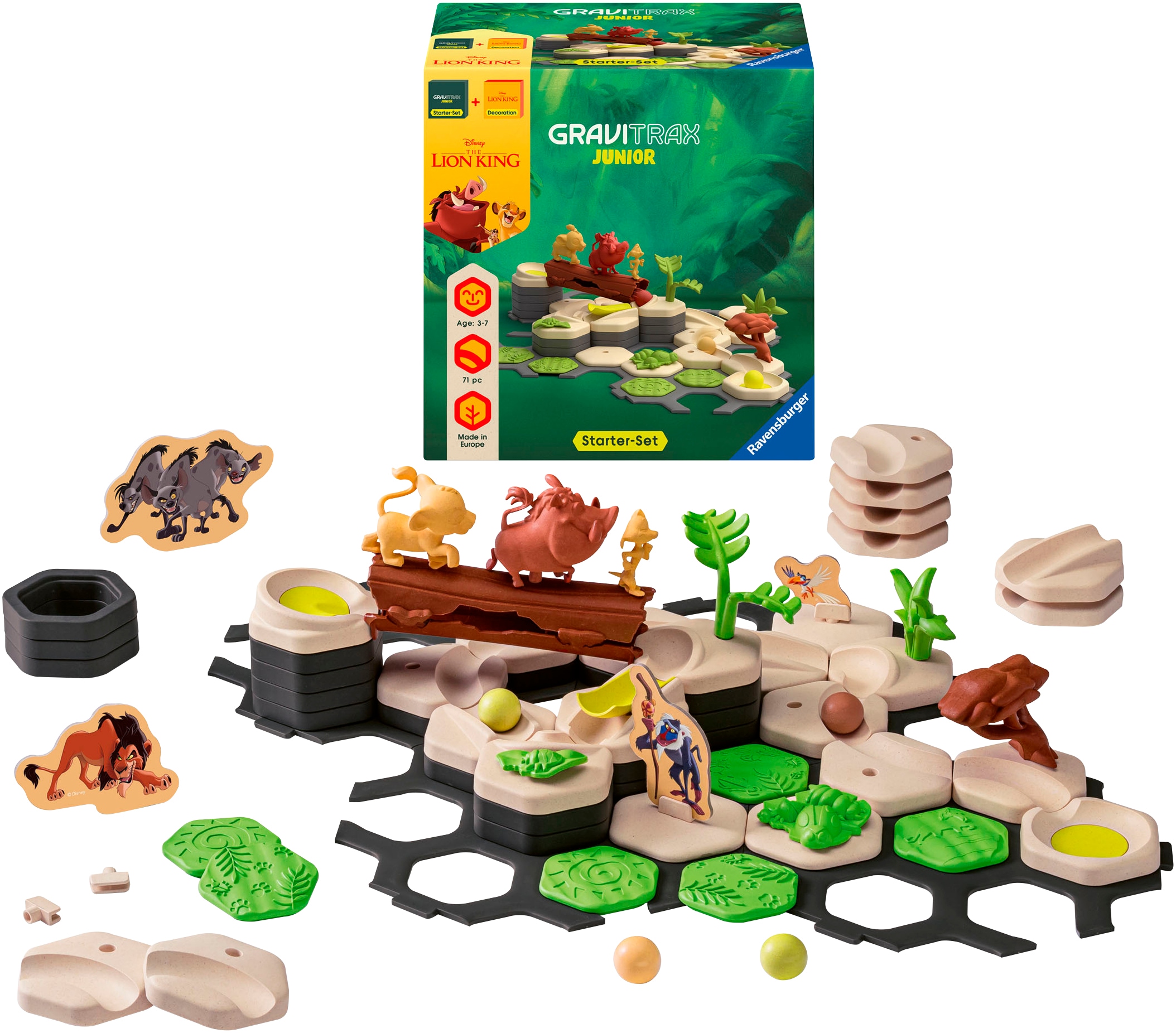 Ravensburger Kugelbahn-Bausatz »GraviTrax Junior Starter Set Disney Lion King«, Made in Germany