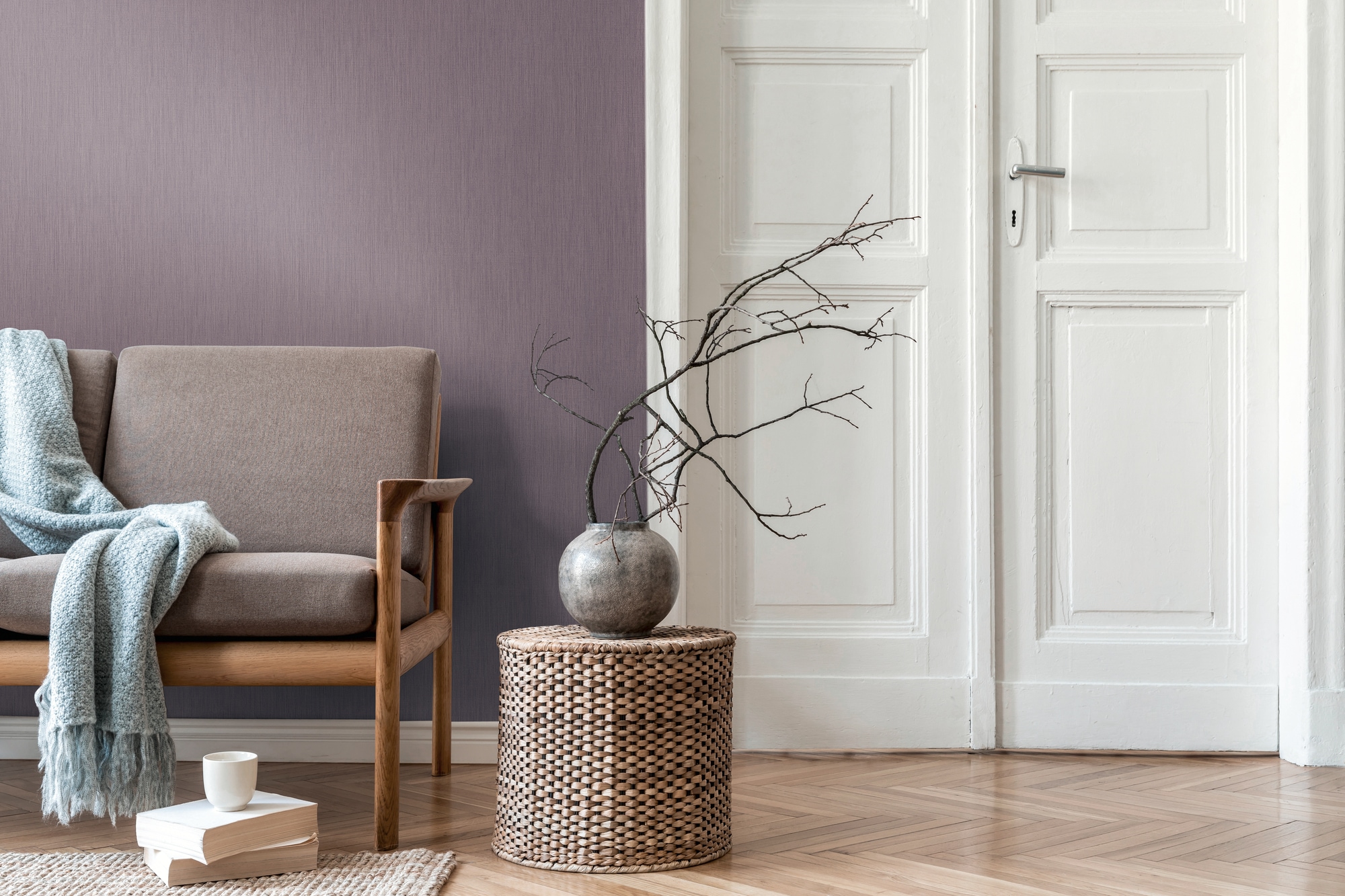 living walls Vliestapete »Unitapete Leausenstruktur - Vliestapete modern« matt strukturiert Moderne Vliestapete aus Leausenoptik