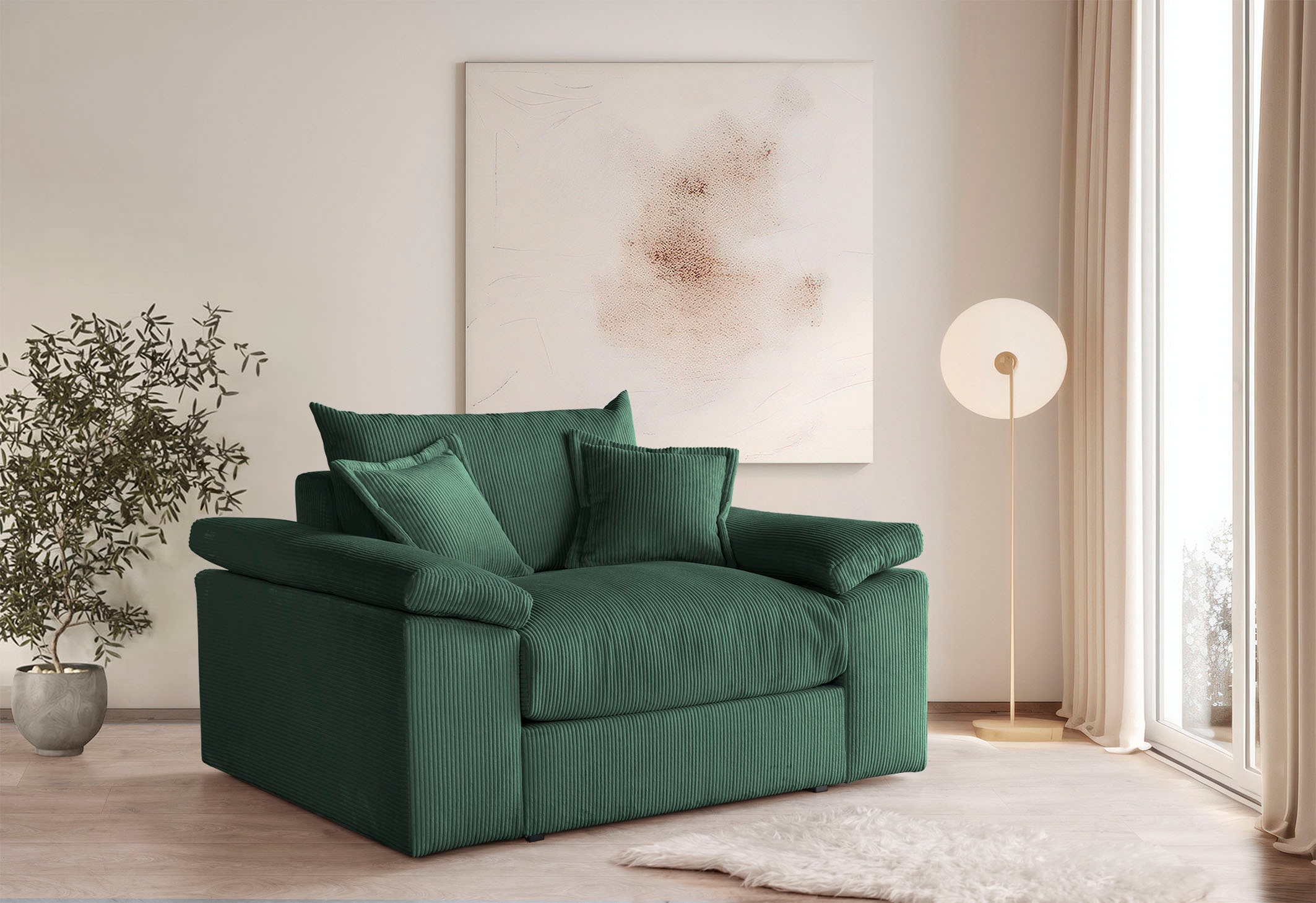 OTTO home XXL-Sessel "Soft&Cosy, B: 151 cm - OTTO. Verlässliche Qualität." Mega-Sessel, Cord oder Chenille-Struktur,mit 2 Zierkissen