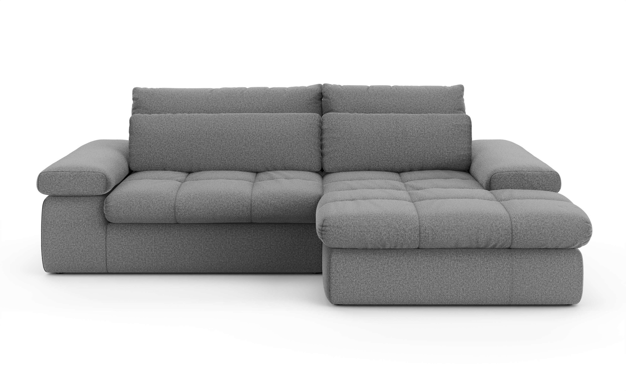 Home affaire Ecksofa »ALVERIE mit Recamiere, moderne Steppung, Maße: B/T/H 274/203/106 cm«, L-Form mit Wellenunterfederung, mit 4 Rückenkissen, pflegeleicht Stoff