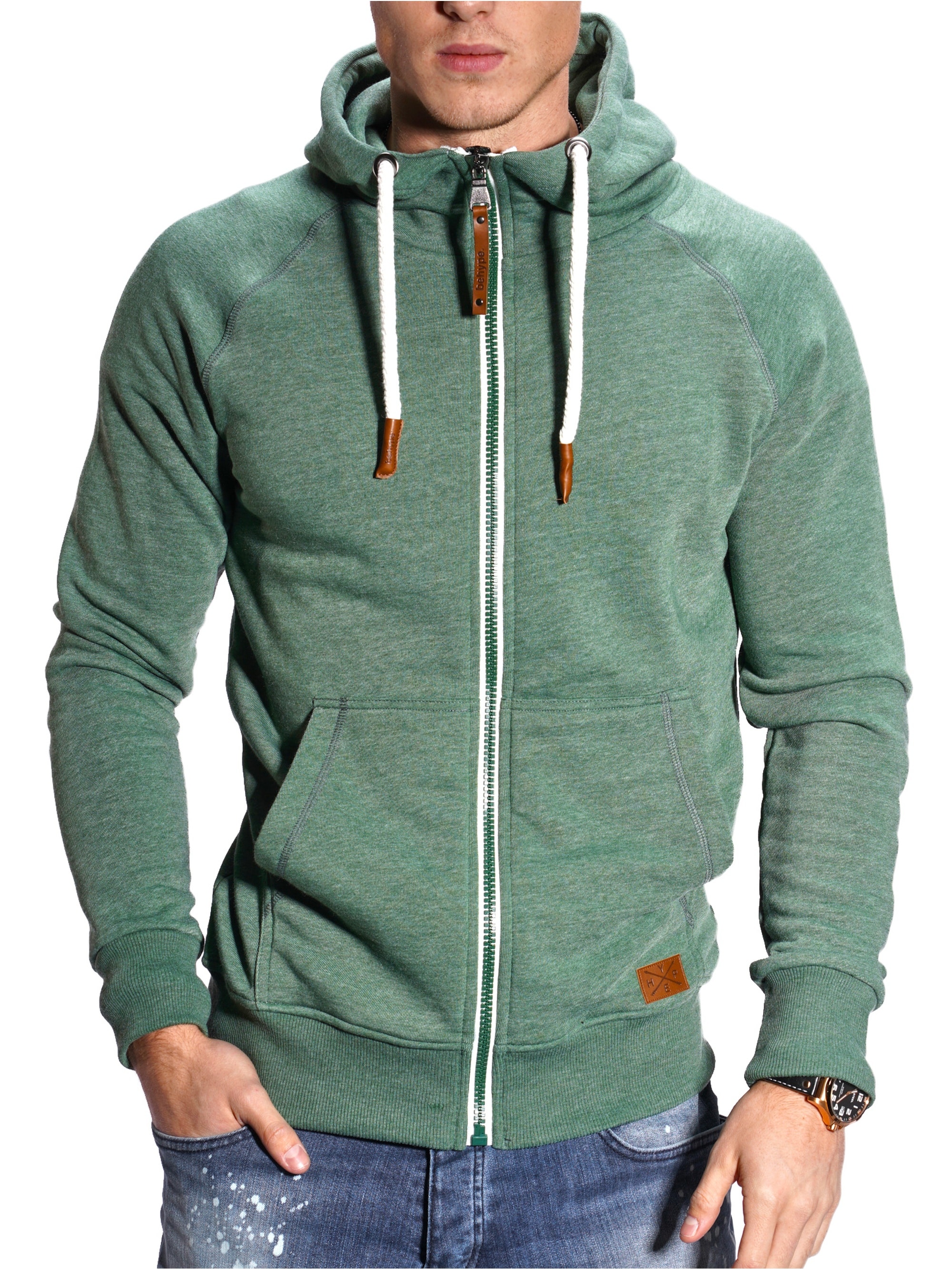 behype Sweatjacke »BHTANSER«, mit praktischem Kordelzug