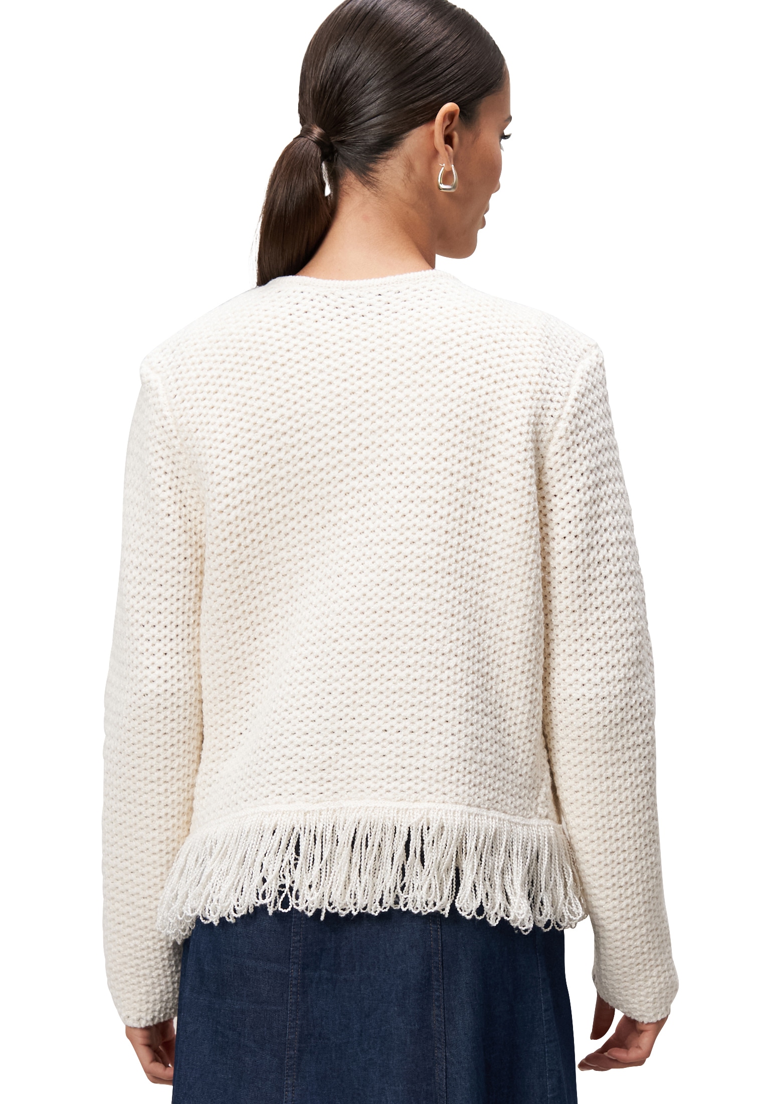 Zero Strickjacke »zero Damen Strickjacke mit Fransen«, Fransen